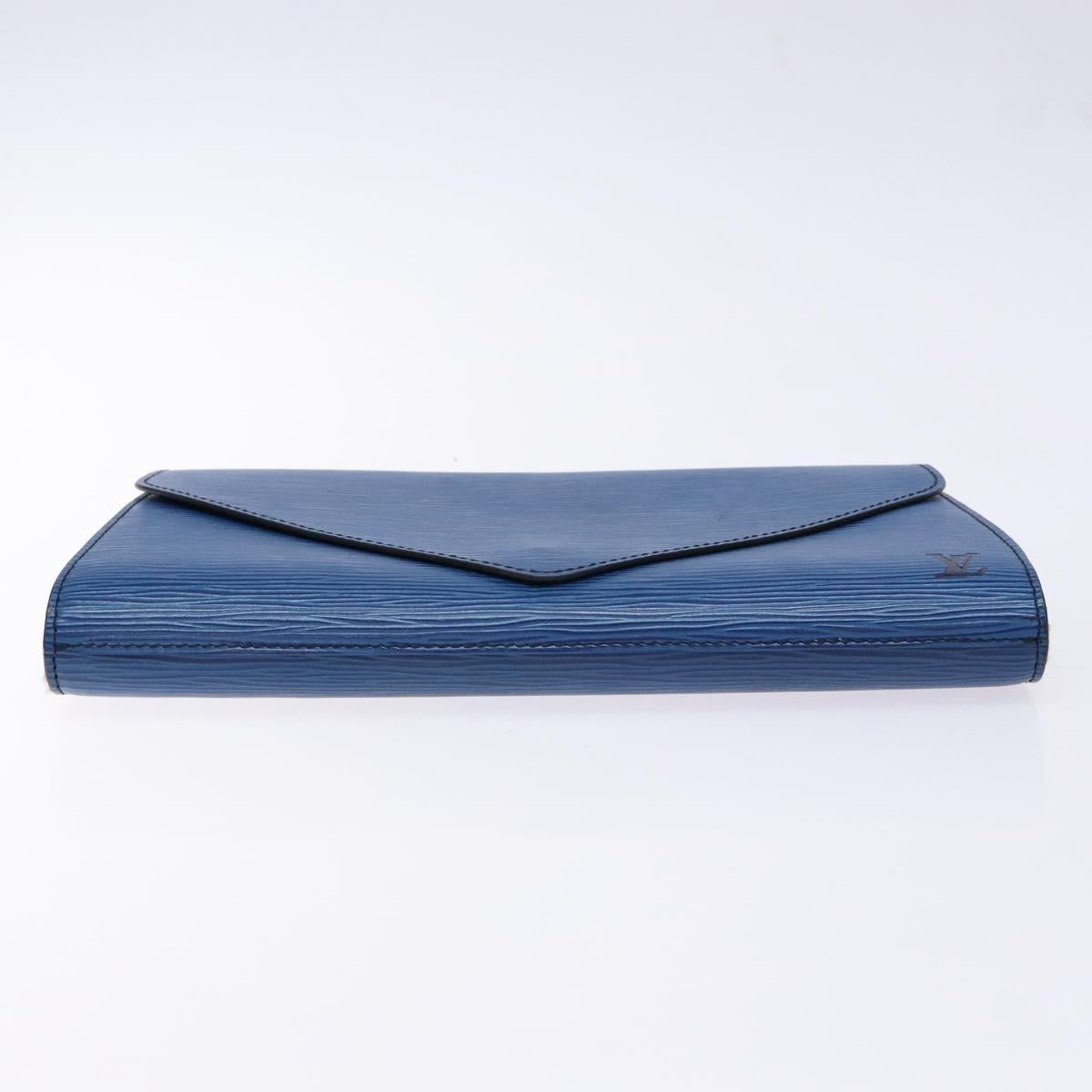 LOUIS VUITTON Epi Art Deco Clutch Bag Blue M52635 LV Auth BA5485