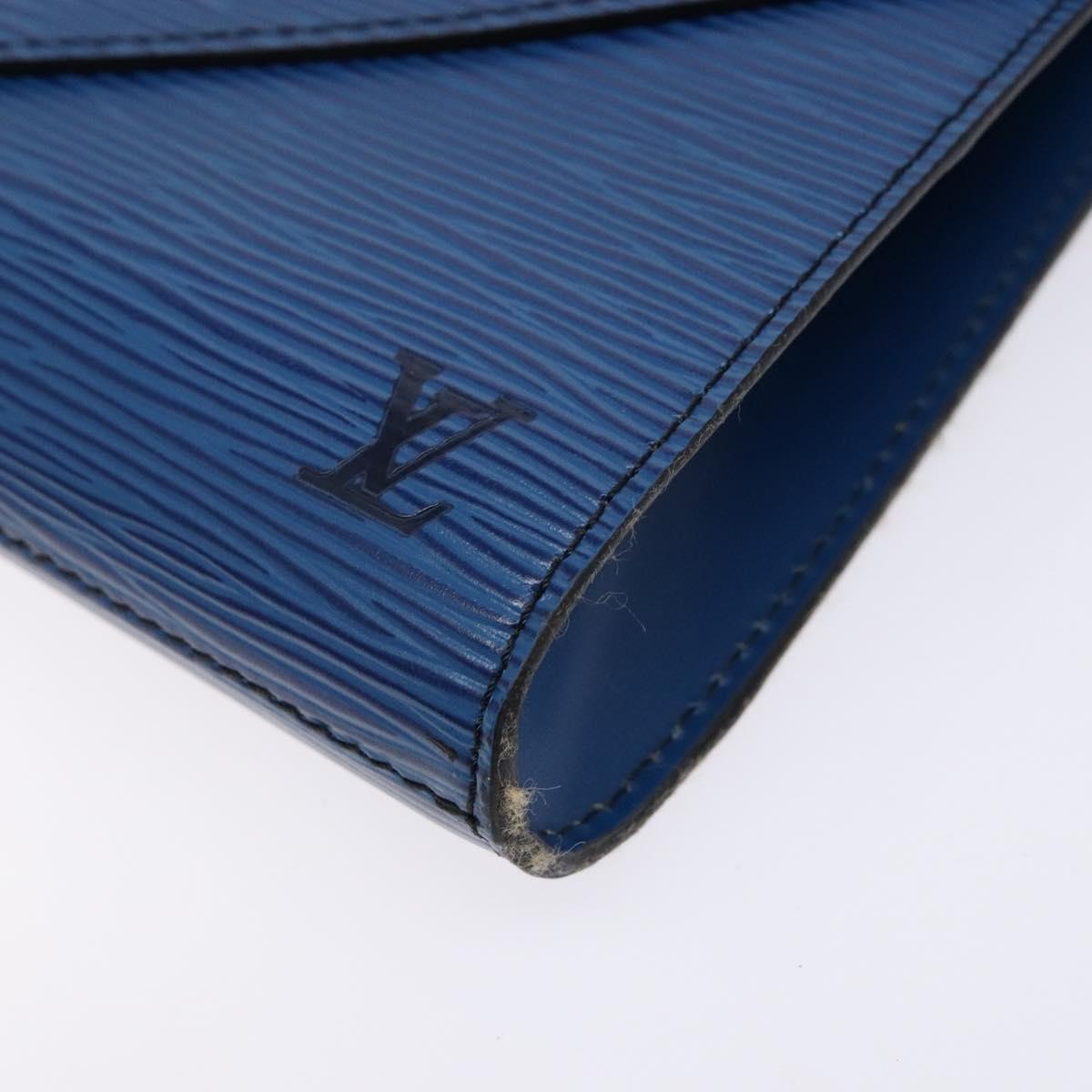 LOUIS VUITTON Epi Art Deco Clutch Bag Blue M52635 LV Auth BA5485