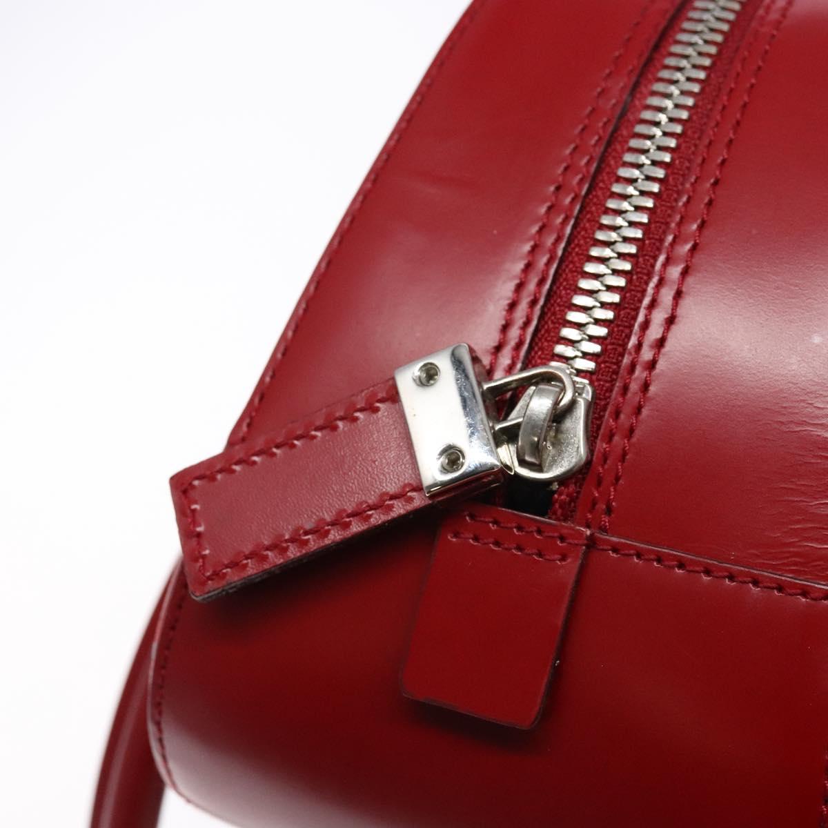 Salvatore Ferragamo Shoulder Bag Leather Red Silver Auth BA5488