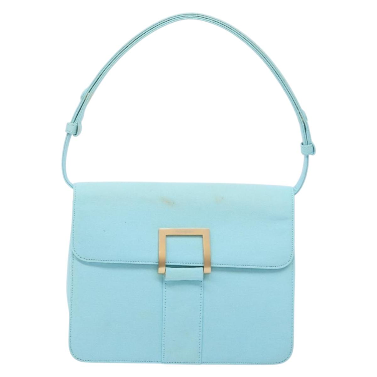 SAINT LAURENT Shoulder Bag Canvas Light Blue Auth BA5491