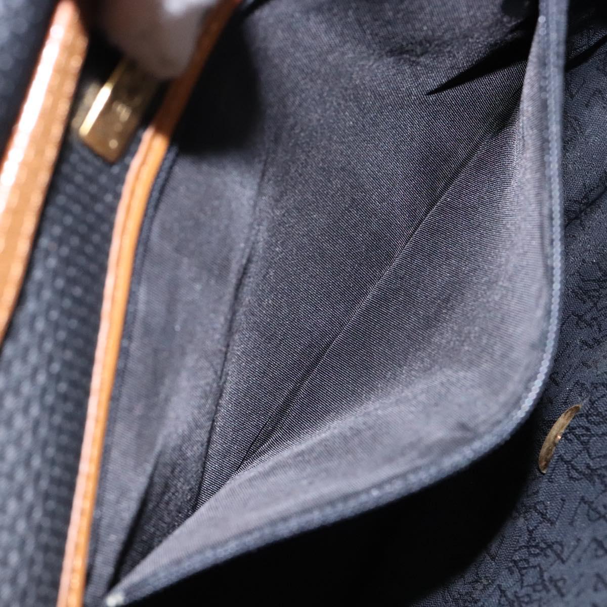 SAINT LAURENT Shoulder Bag PVC Leather Brown Gold Auth BA5492