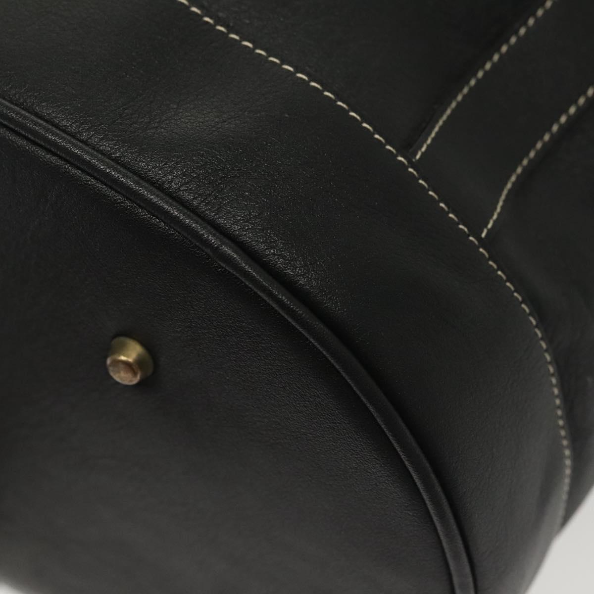 BALLY Shoulder Bag Leather Black Auth BA5494