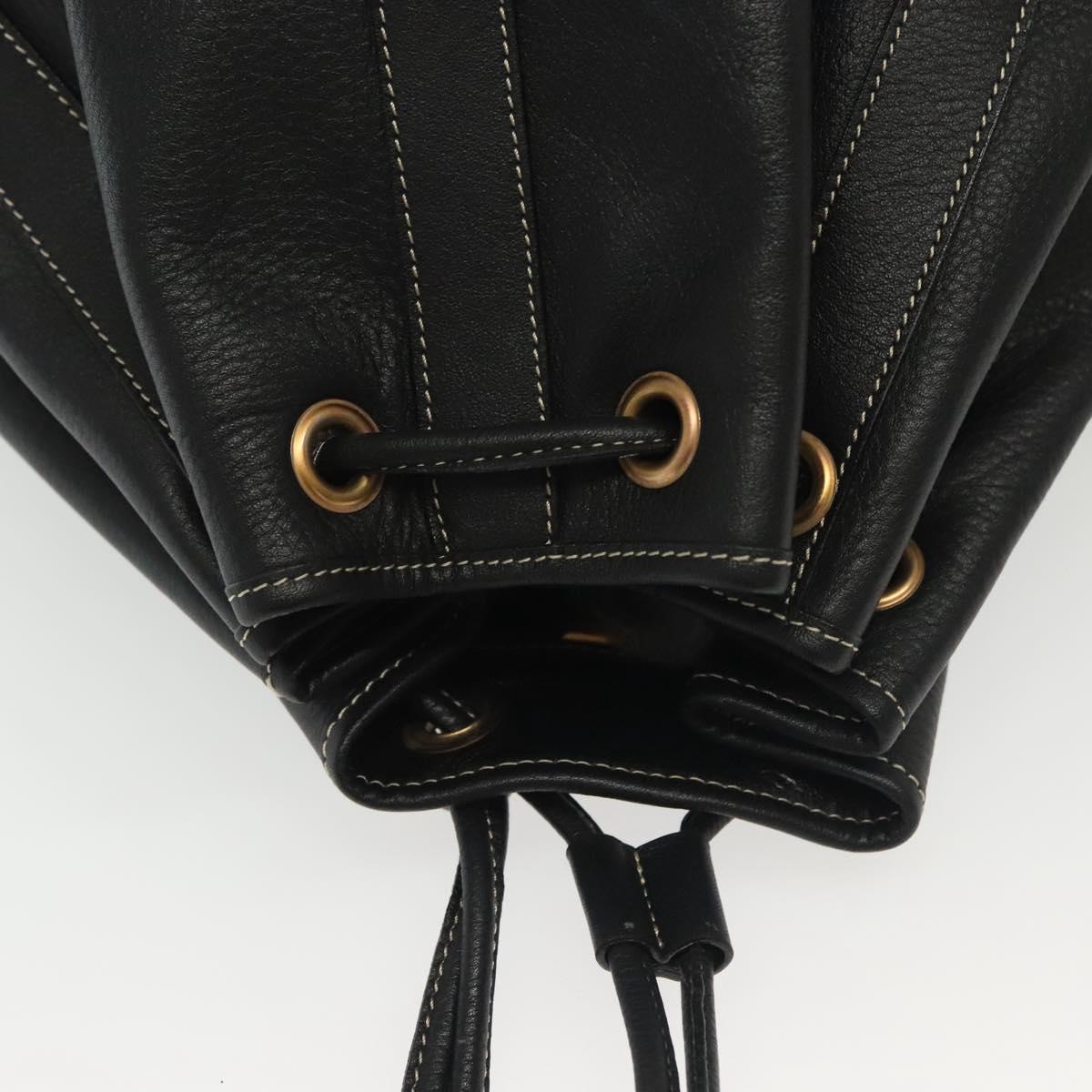 BALLY Shoulder Bag Leather Black Auth BA5494