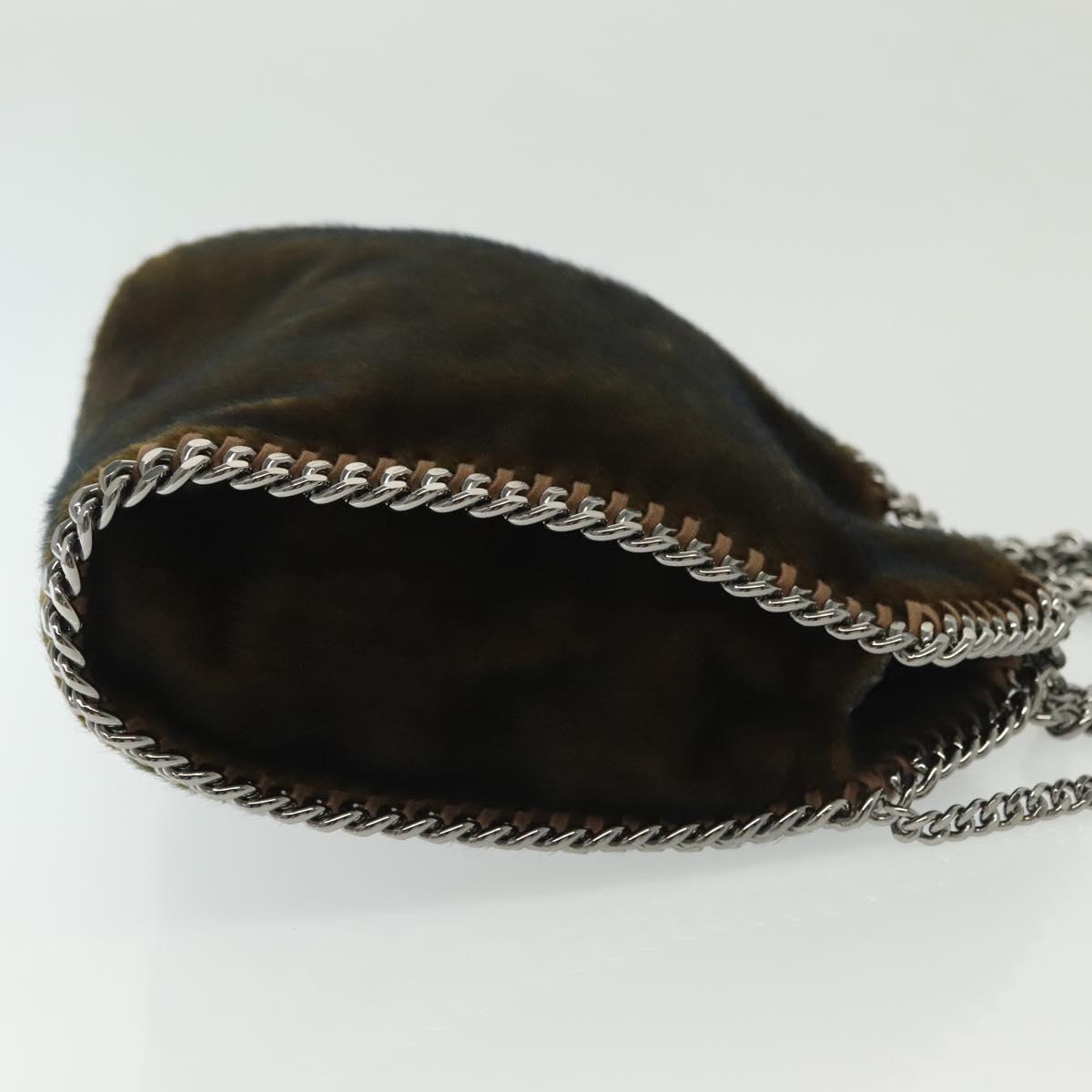 Stella MacCartney Falabella Chain Bag Fake Fur 2way Brown 371223 Auth BA5495