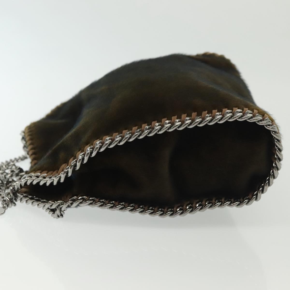 Stella MacCartney Falabella Chain Bag Fake Fur 2way Brown 371223 Auth BA5495