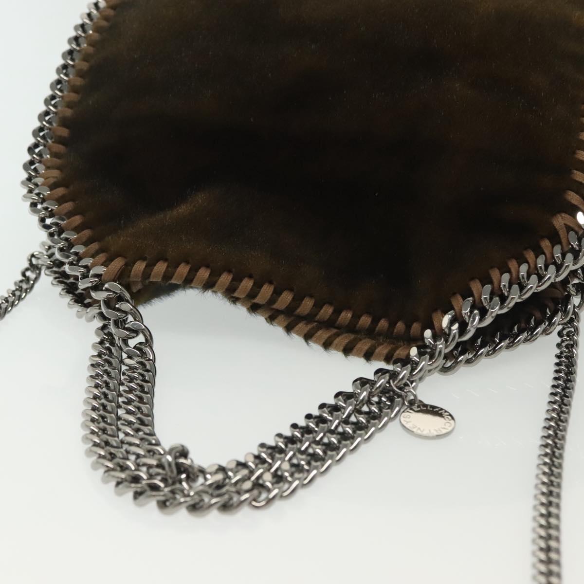 Stella MacCartney Falabella Chain Bag Fake Fur 2way Brown 371223 Auth BA5495
