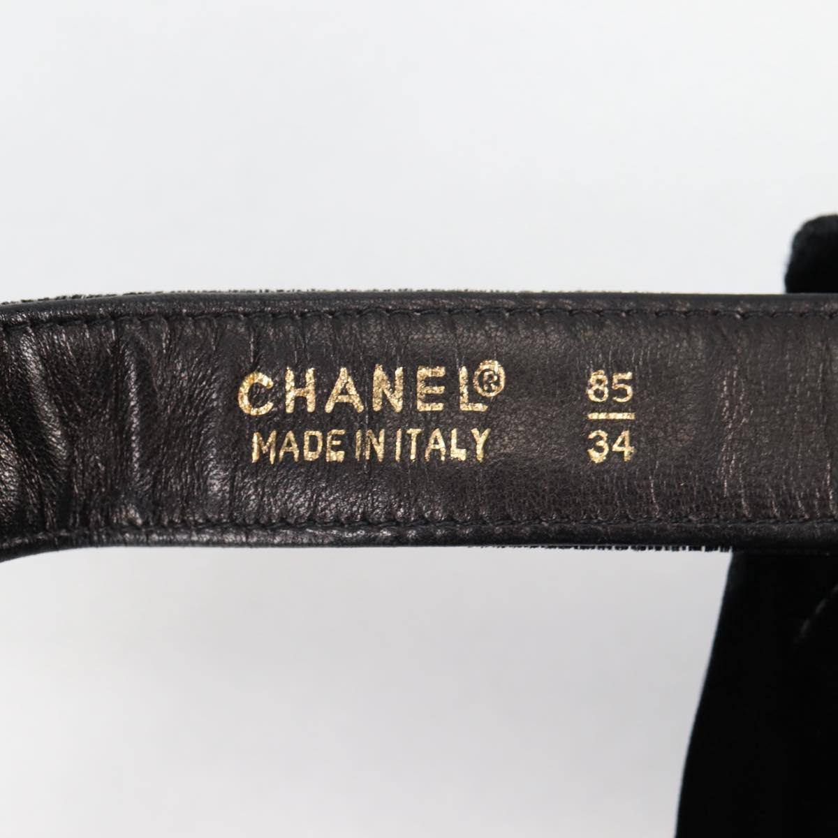 CHANEL Matelasse Waist bag Velor Black Gold CC Auth BA5501V
