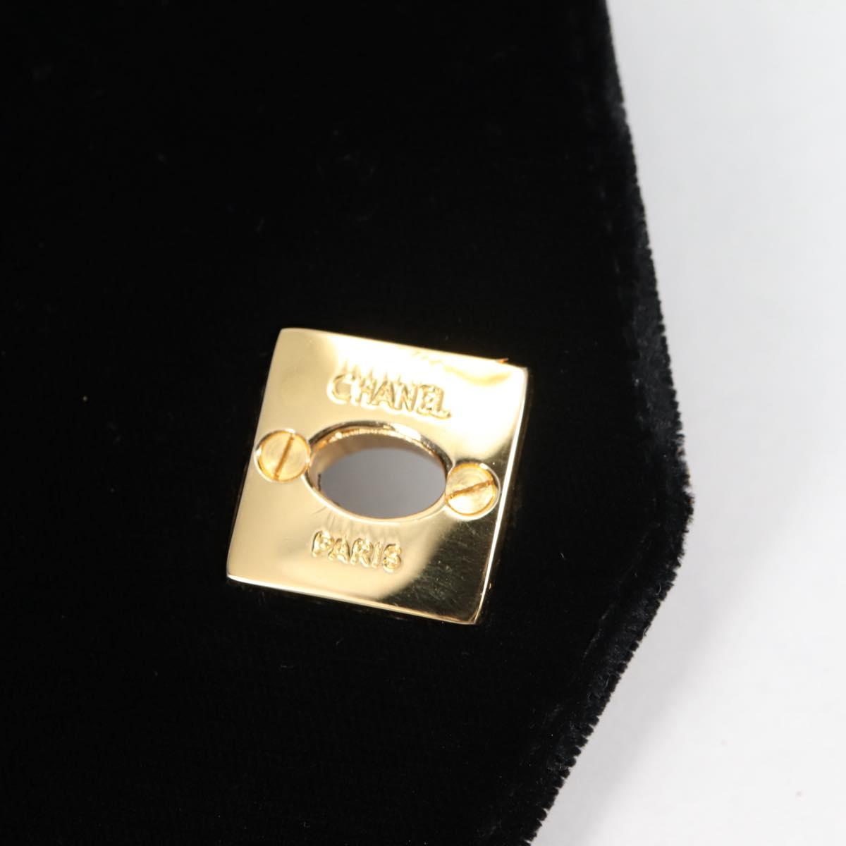CHANEL Matelasse Waist bag Velor Black Gold CC Auth BA5501V