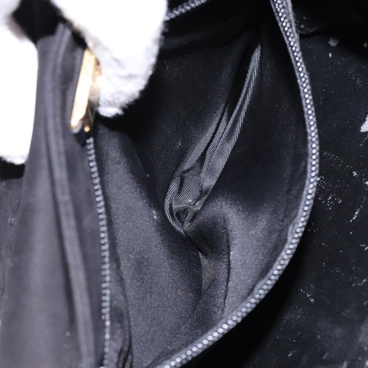 LOEWE Shoulder Bag Suede Black Gold Auth BA5507