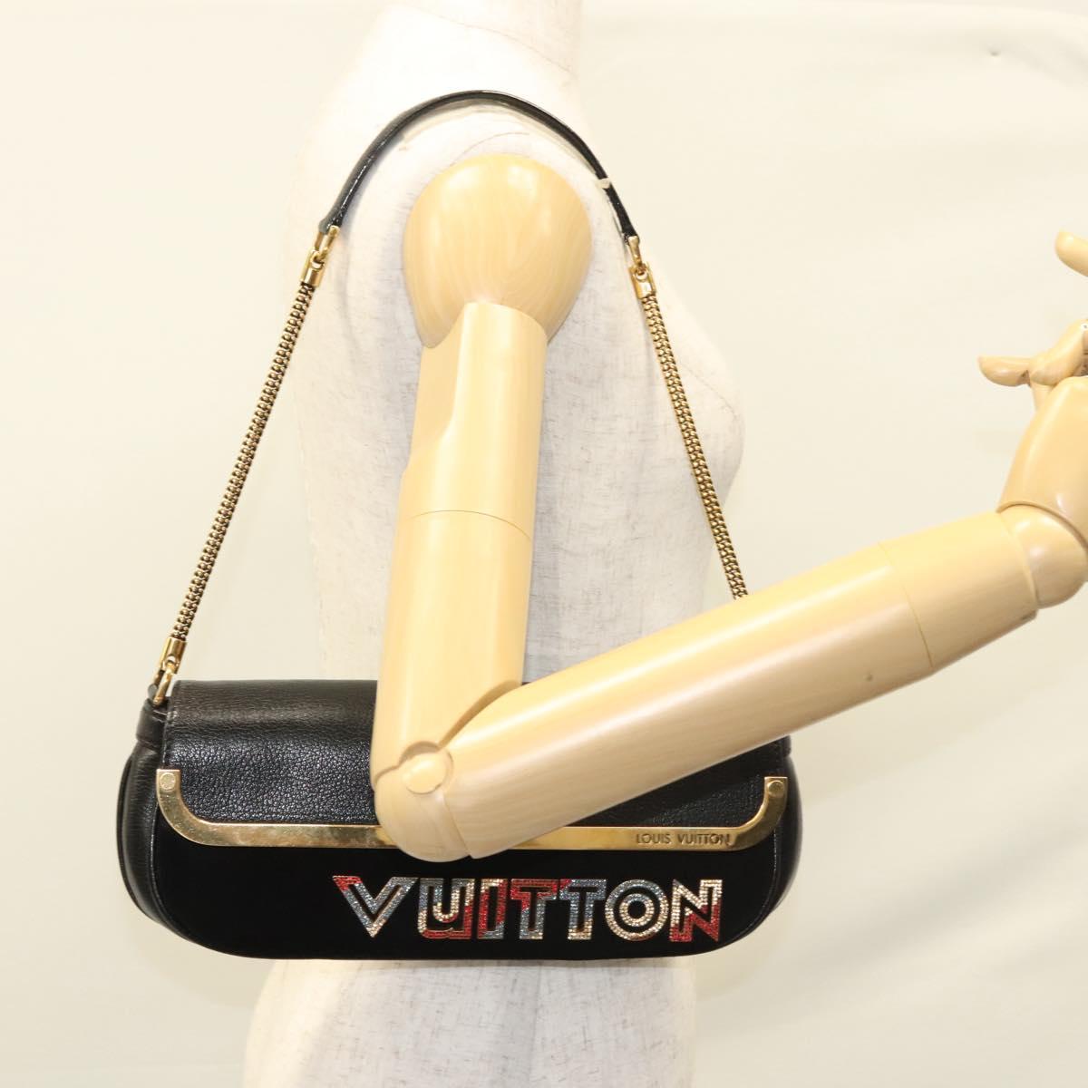 LOUIS VUITTON Avant Garde Shoulder Bag Suede Leather Black M97093 LV Auth BA550S