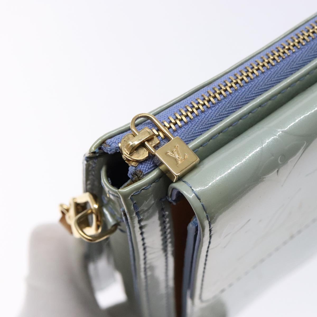 LOUIS VUITTON Monogram Vernis Motto Pouch Lavande M91224 LV Auth BA5520