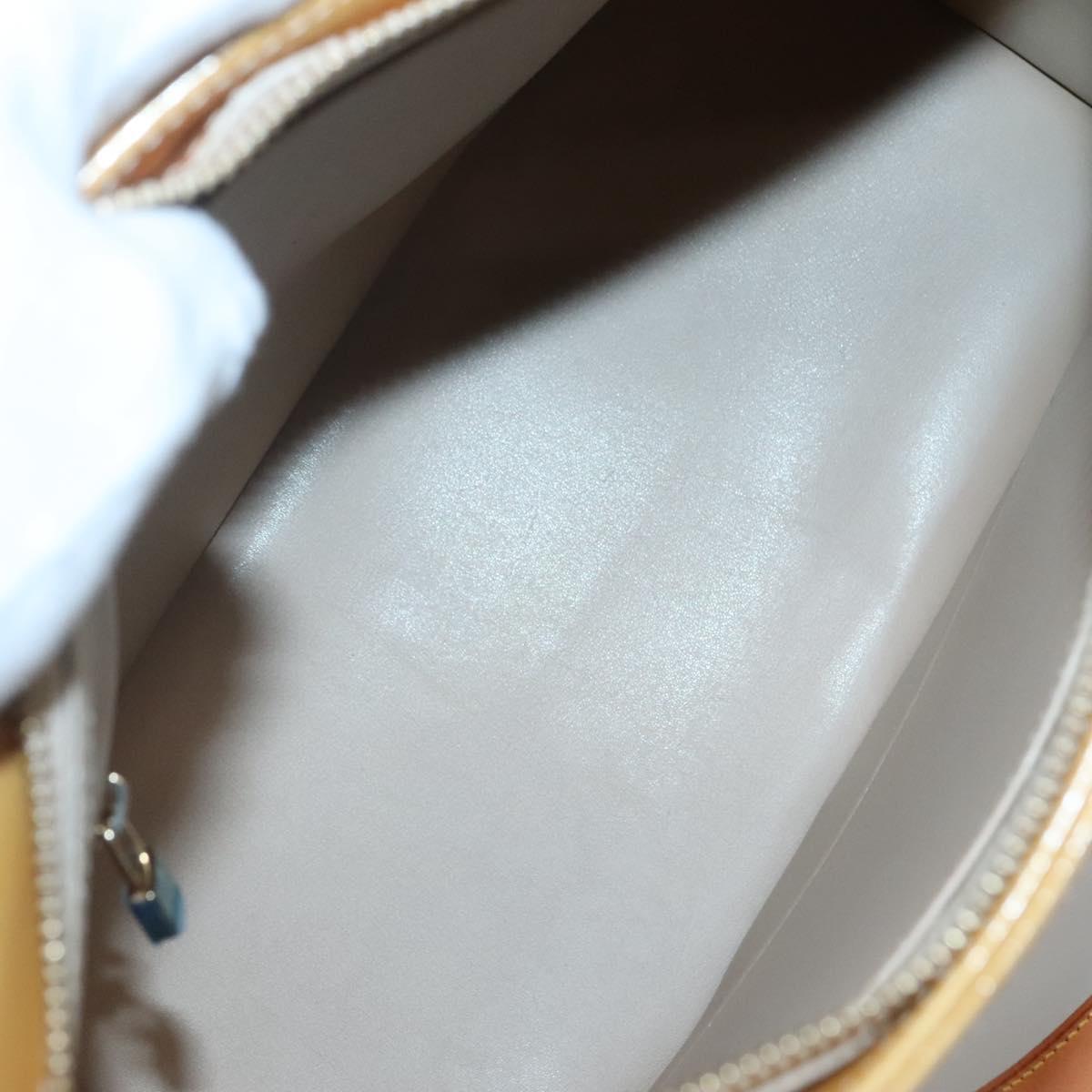 LOUIS VUITTON Monogram Vernis Houston Hand Bag Beige M91004 LV Auth BA5537