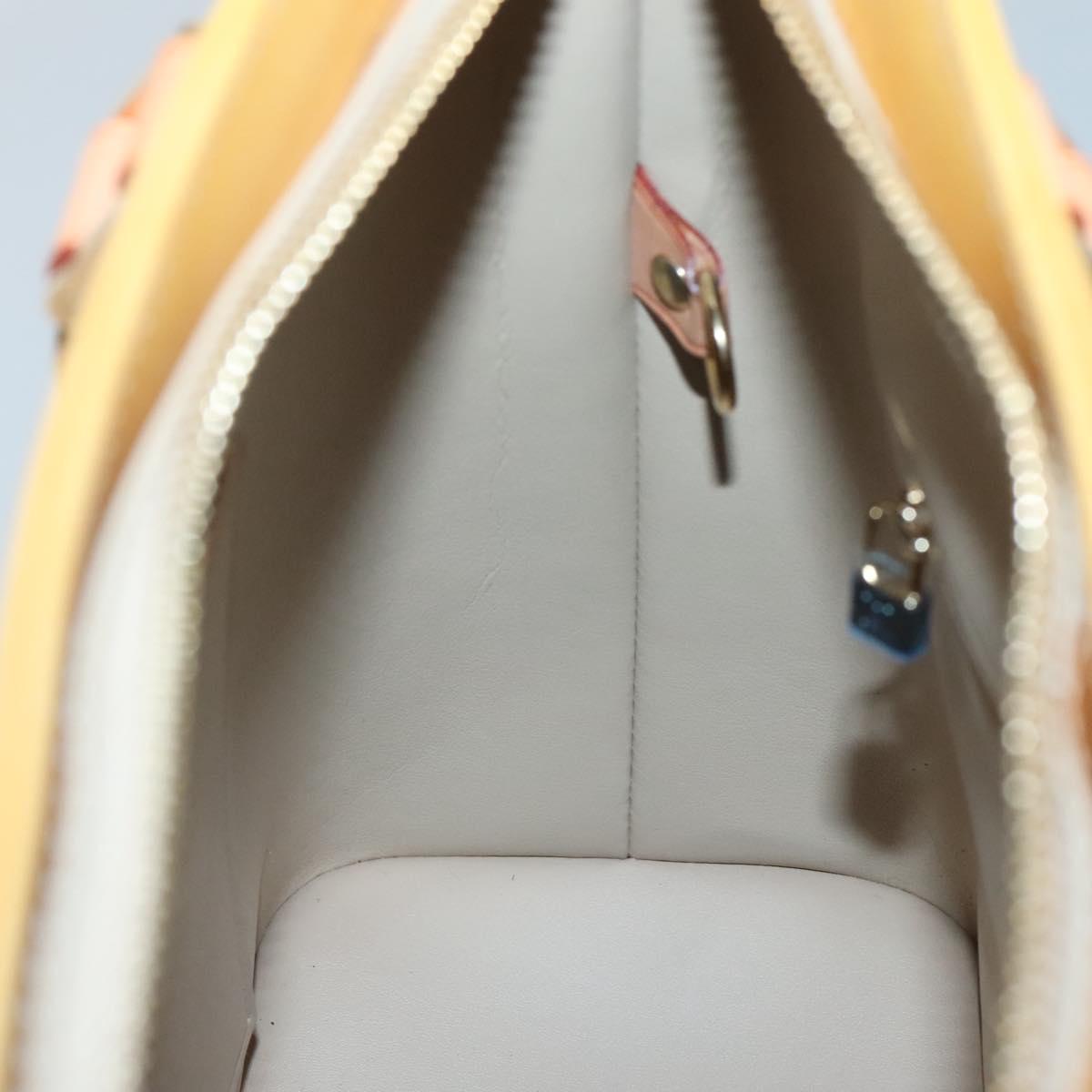 LOUIS VUITTON Monogram Vernis Houston Hand Bag Beige M91004 LV Auth BA5537