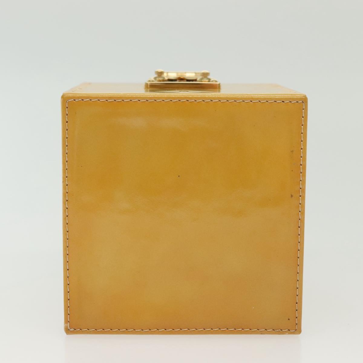 LOUIS VUITTON Monogram Vernis Bleecker Cosmetic Pouch Beige M91002 Auth BA5541