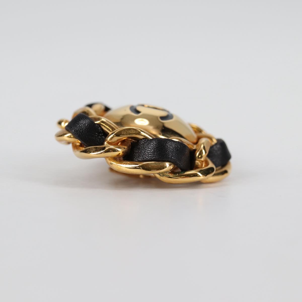 CHANEL COCO Mark Earring metal Gold CC Auth BA5544V