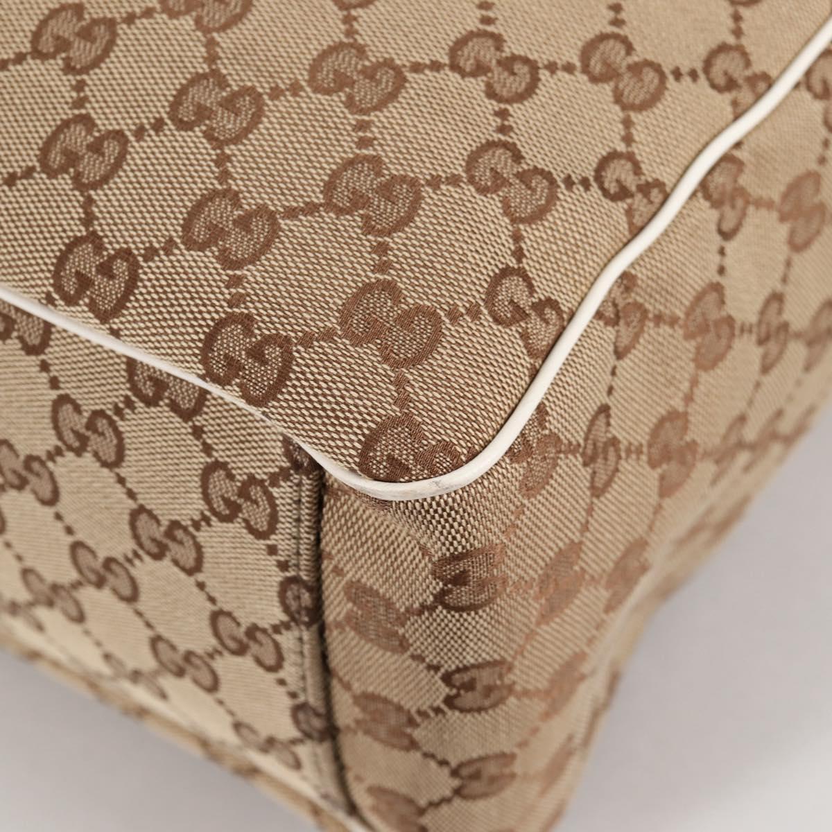 GUCCI GG Canvas Tote Bag Beige Gold 153033 Auth BA5552V