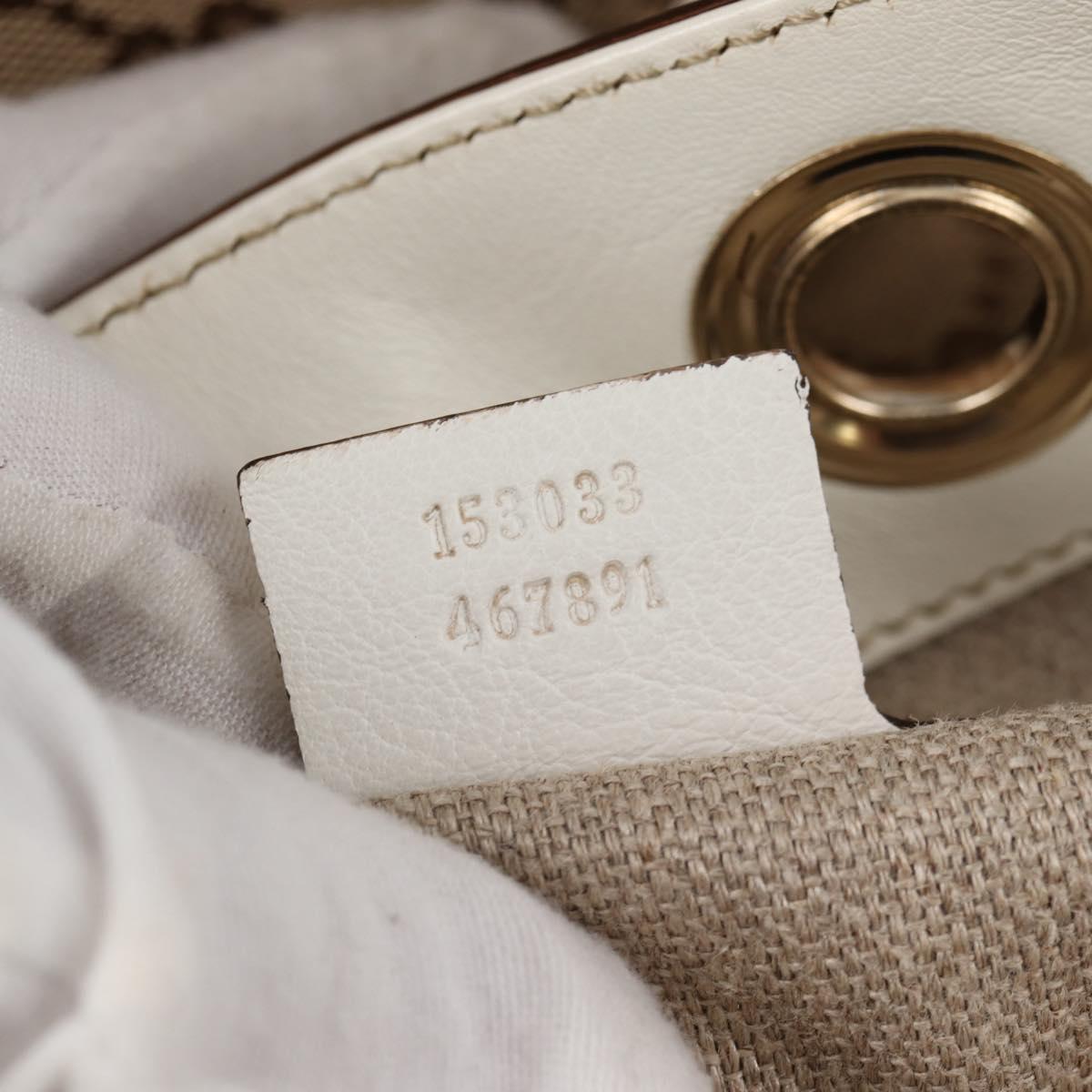GUCCI GG Canvas Tote Bag Beige Gold 153033 Auth BA5552V