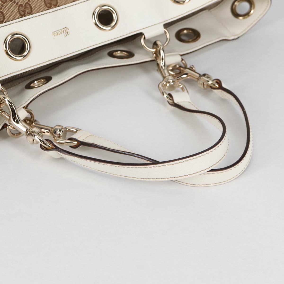 GUCCI GG Canvas Tote Bag Beige Gold 153033 Auth BA5552V
