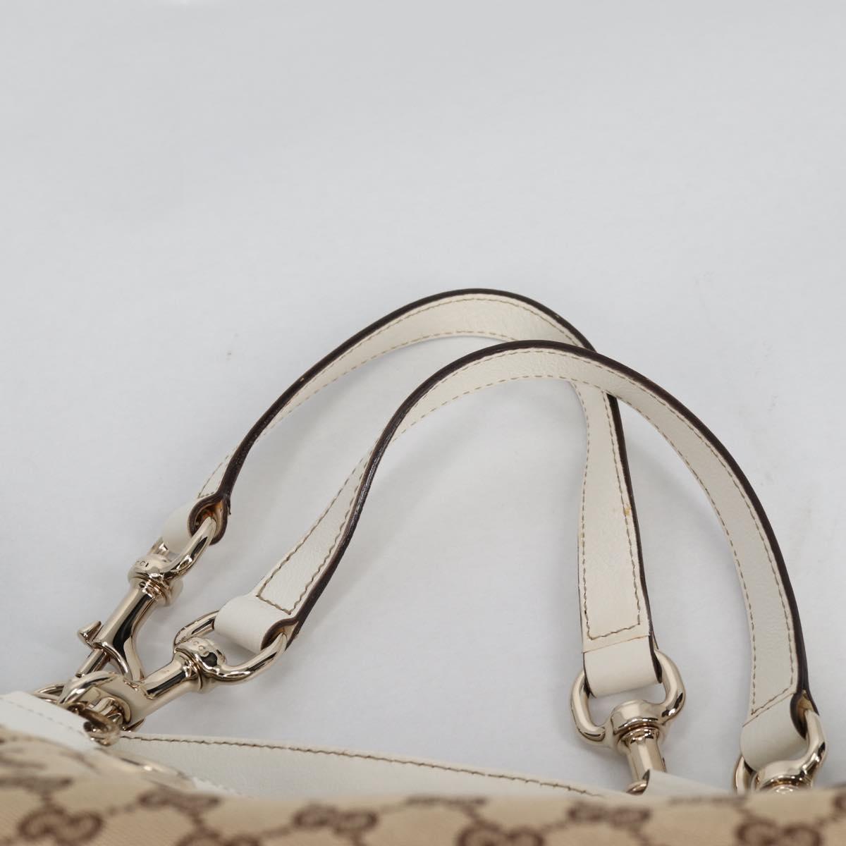 GUCCI GG Canvas Tote Bag Beige Gold 153033 Auth BA5552V