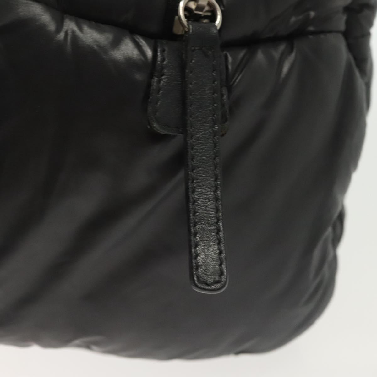 CHANEL Cococoon Hand Bag Nylon Black Silver CC Auth BA5555