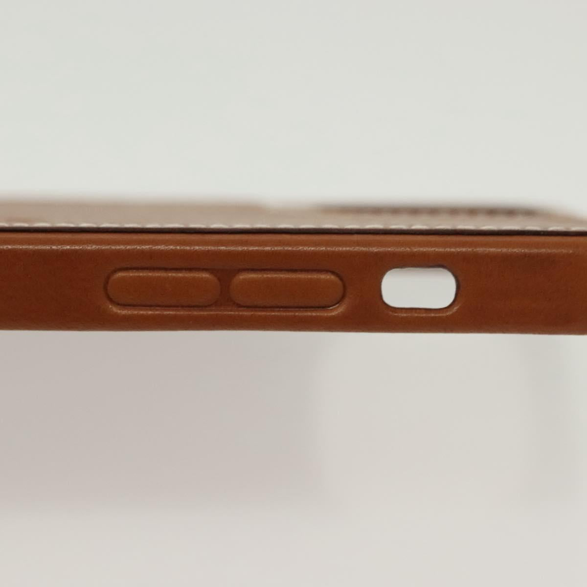 HERMES iPhone 12 & 12 Pro Case iPhone Case Leather Brown Auth BA5561