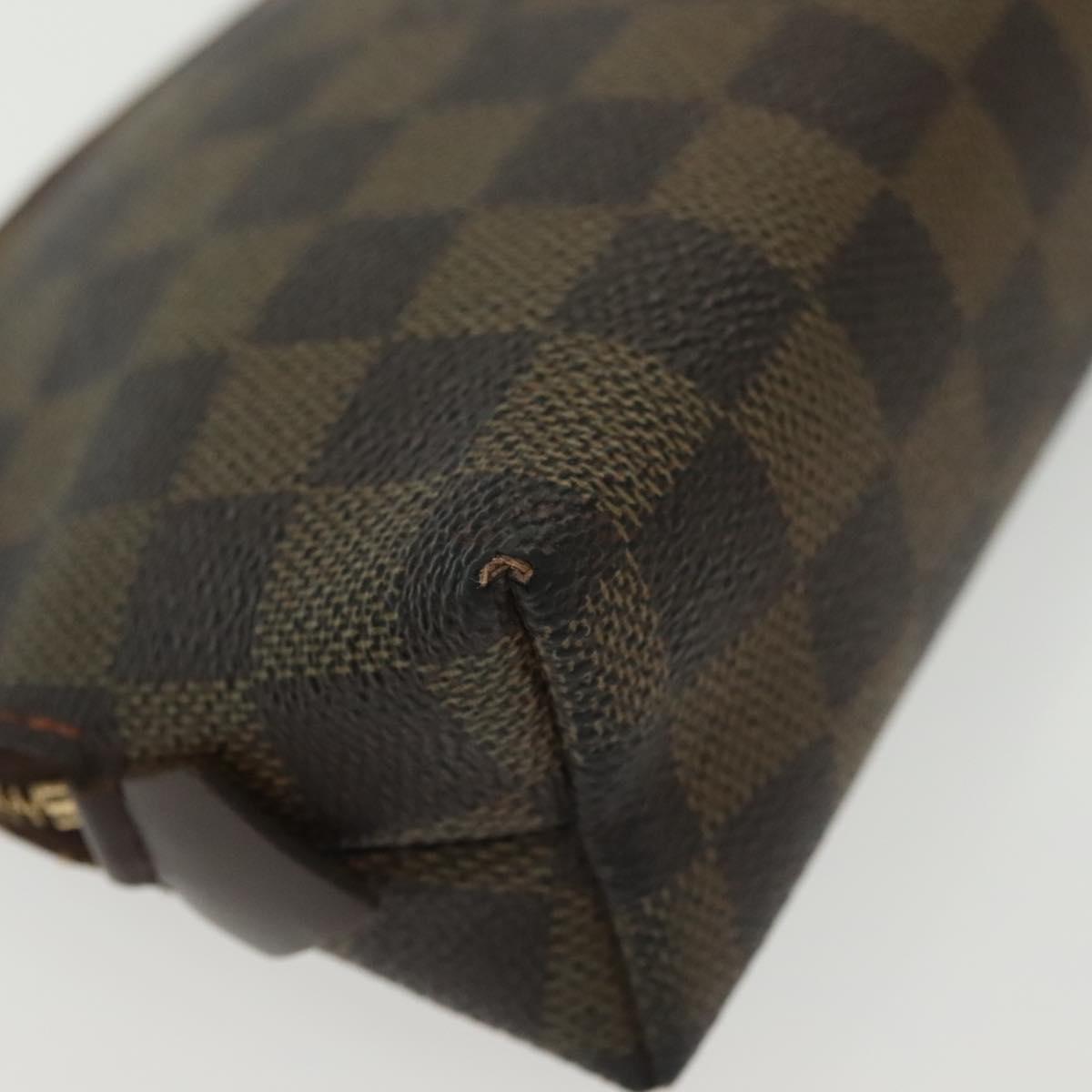 LOUIS VUITTON Damier Ebene Pochette Cosmetic PM Pouch N47516 LV Auth BA5580
