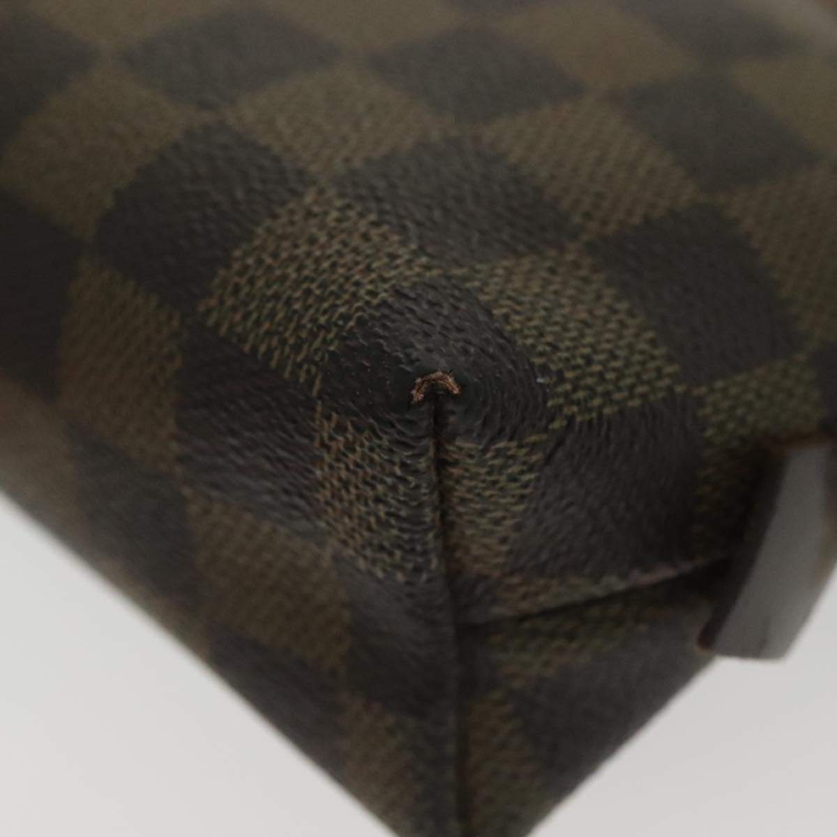 LOUIS VUITTON Damier Ebene Pochette Cosmetic PM Pouch N47516 LV Auth BA5580