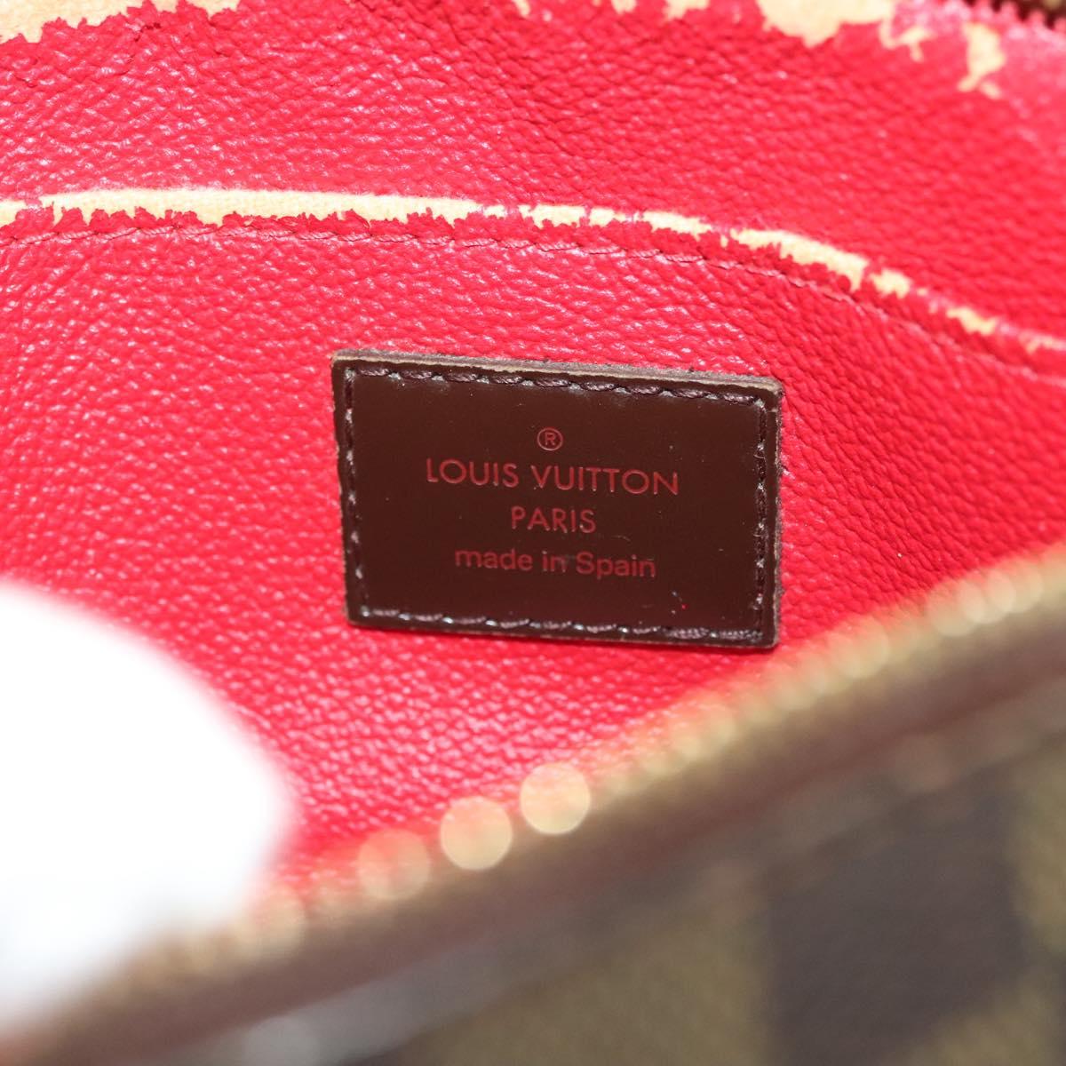 LOUIS VUITTON Damier Ebene Pochette Cosmetic PM Pouch N47516 LV Auth BA5580