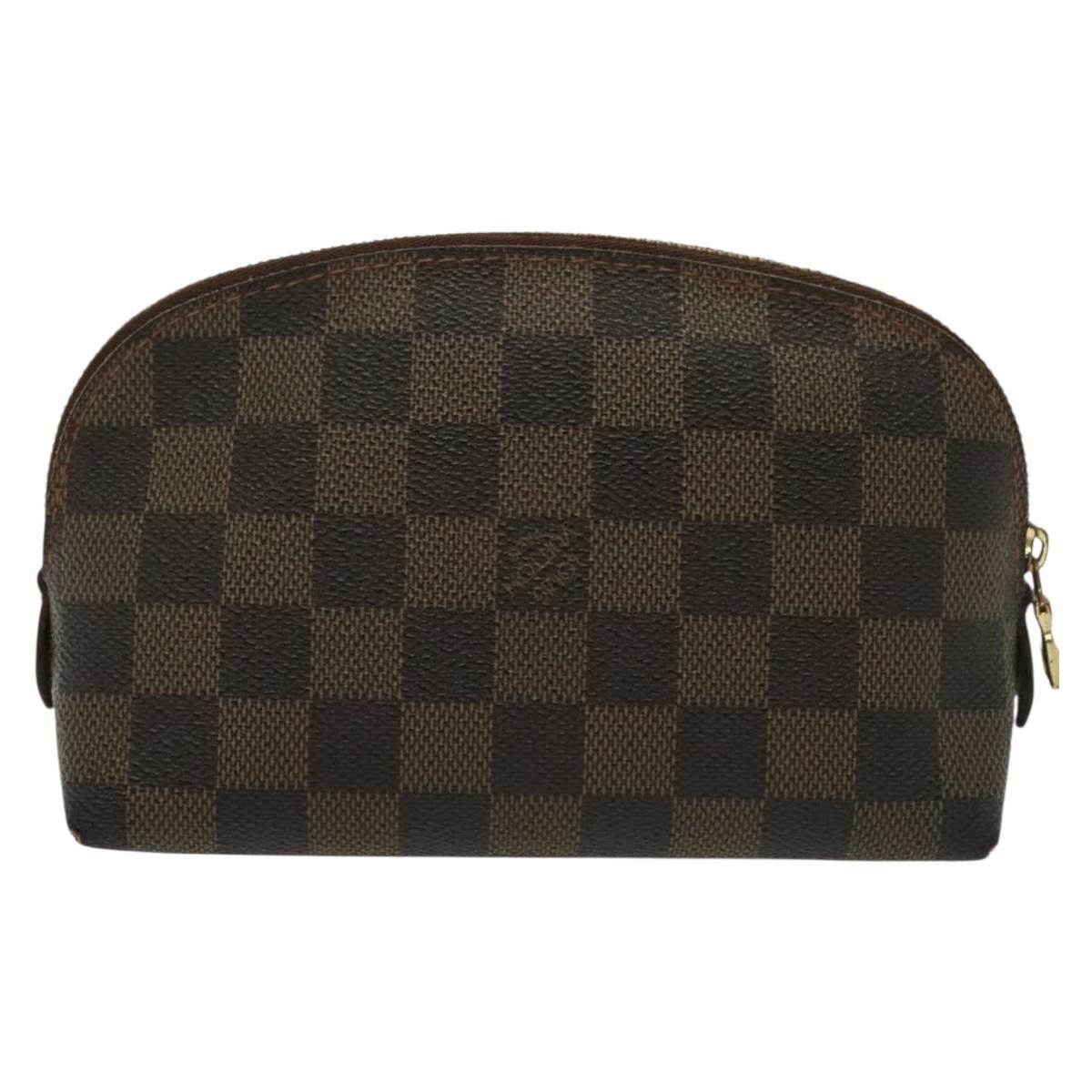 LOUIS VUITTON Damier Ebene Pochette Cosmetic PM Pouch N47516 LV Auth BA5580