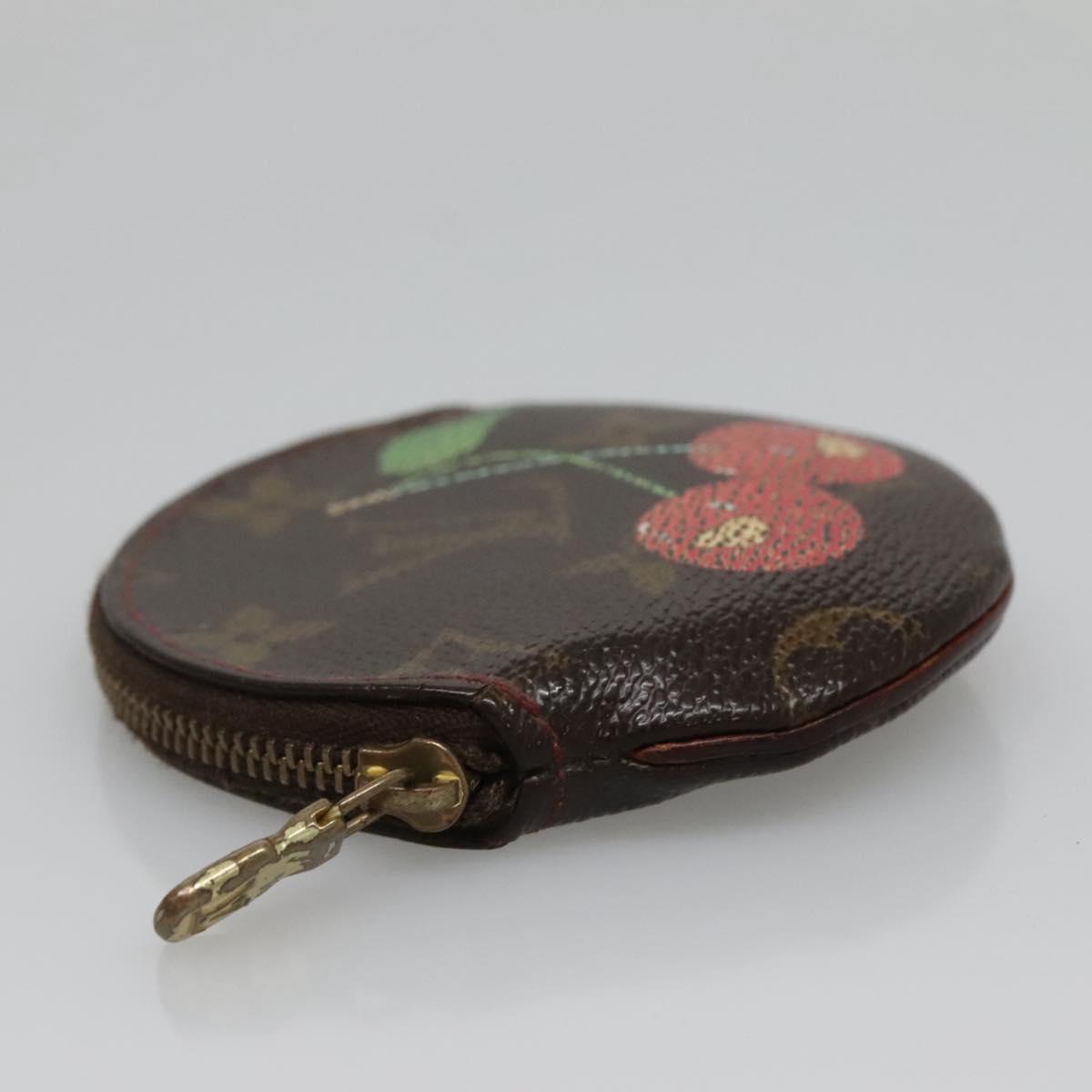 LOUIS VUITTON Monogram Cherry Porte Monnaie Ron Coin Purse M95043 Auth BA5581