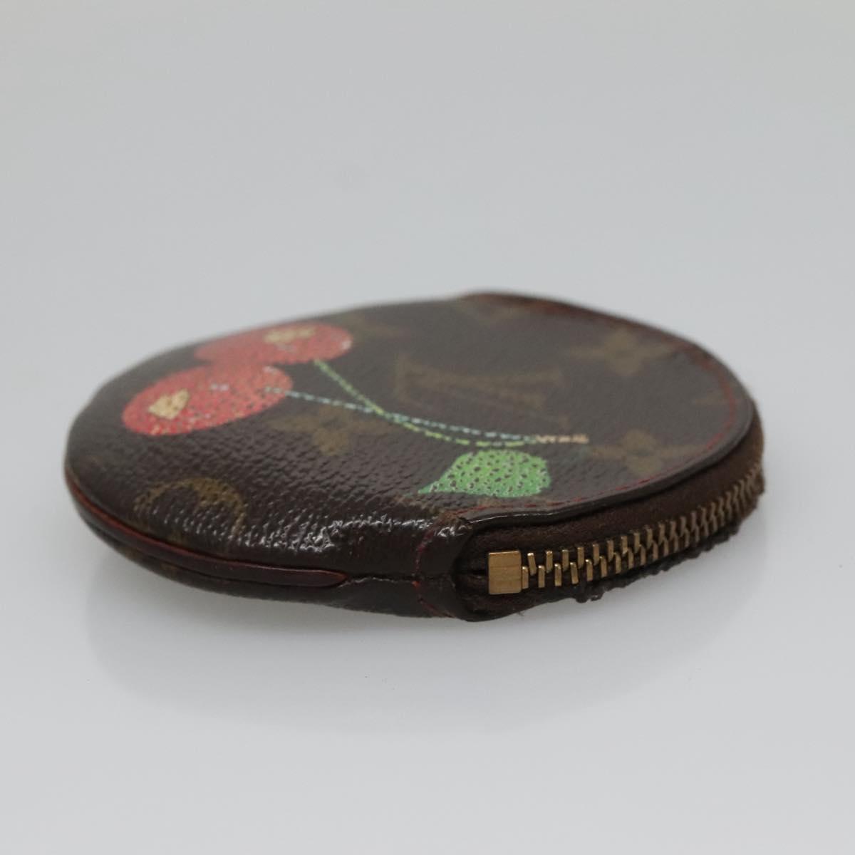 LOUIS VUITTON Monogram Cherry Porte Monnaie Ron Coin Purse M95043 Auth BA5581