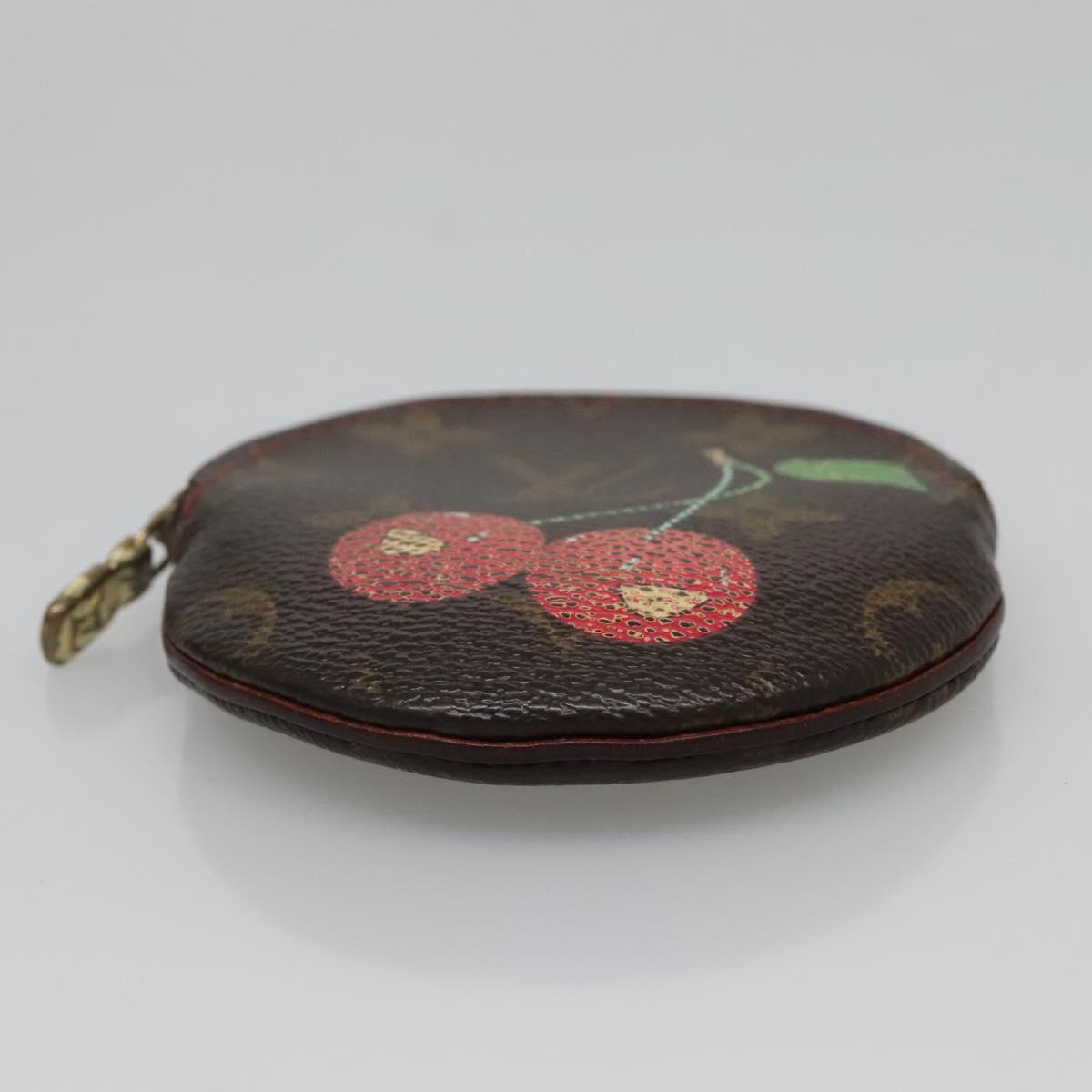 LOUIS VUITTON Monogram Cherry Porte Monnaie Ron Coin Purse M95043 Auth BA5581