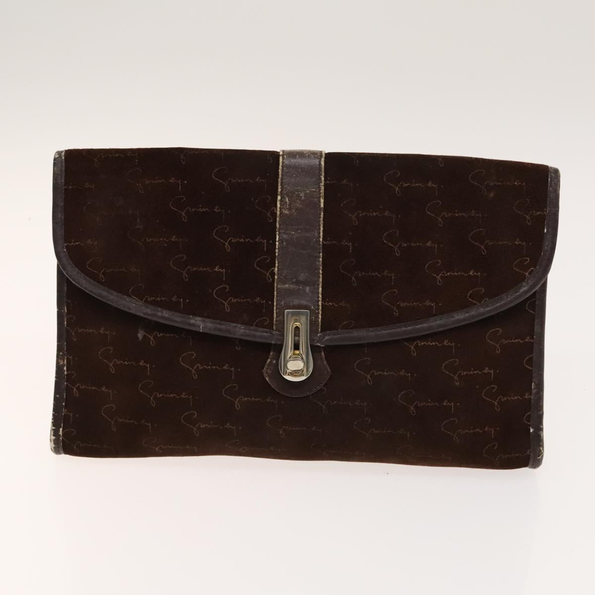 GIVENCHY BALLY Shoulder Bag Suede Leather 2Set Brown Navy Auth BA5585