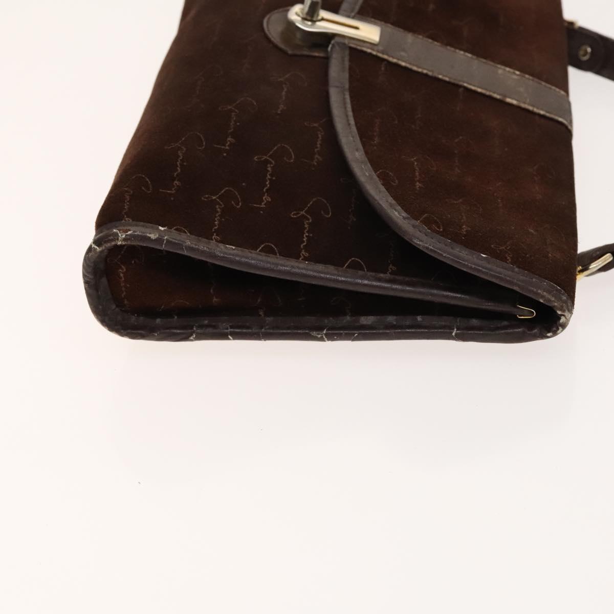 GIVENCHY BALLY Shoulder Bag Suede Leather 2Set Brown Navy Auth BA5585