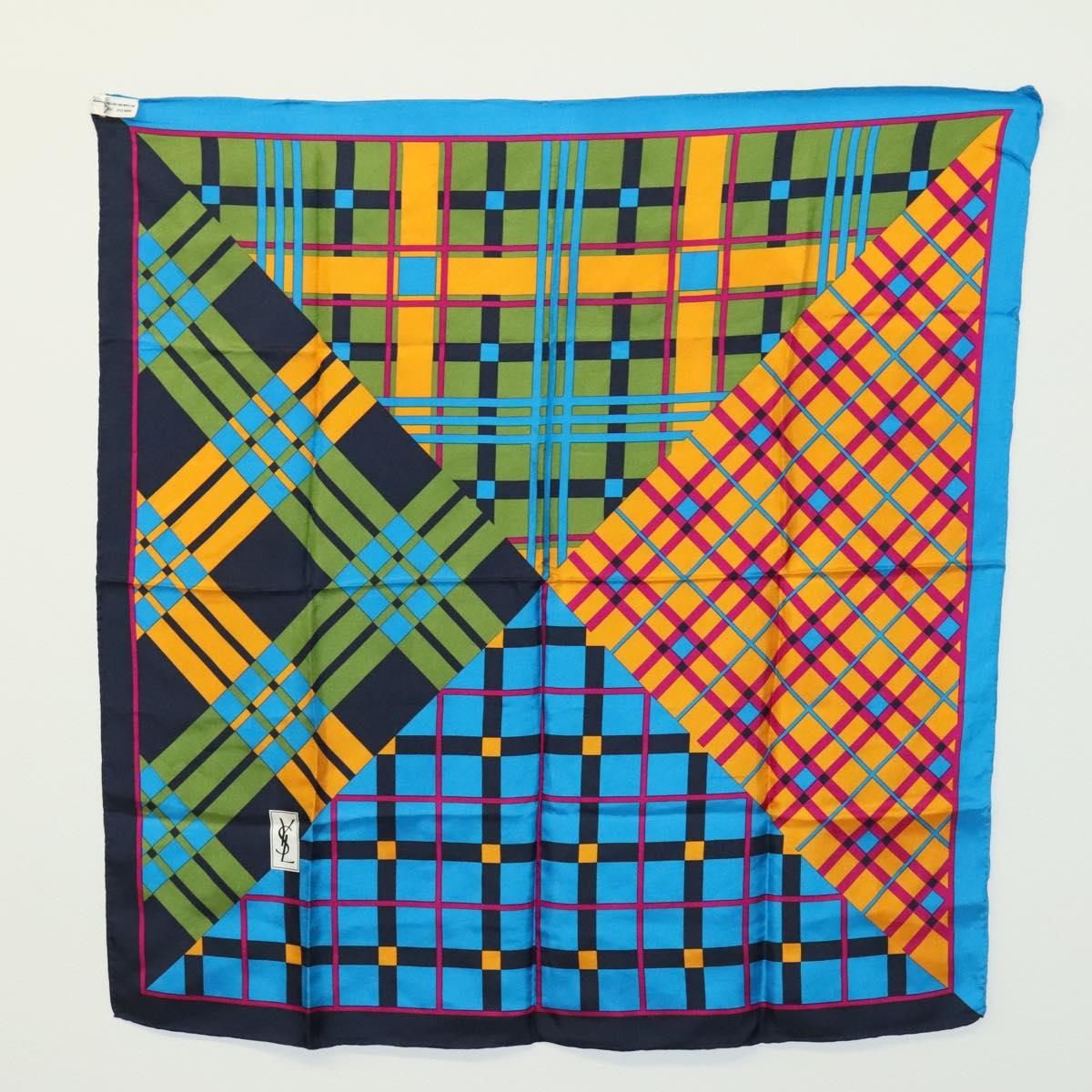 Christian Dior Saint Laurent Scarf Pouch Silk 2Set Multicolor Auth BA5586