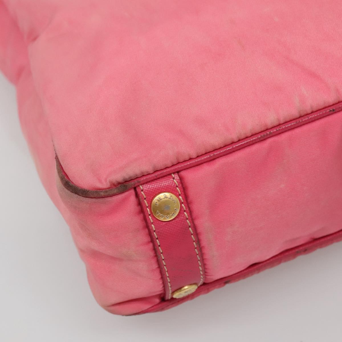 PRADA Tote Bag Nylon 2way Pink Gold Auth BA5588