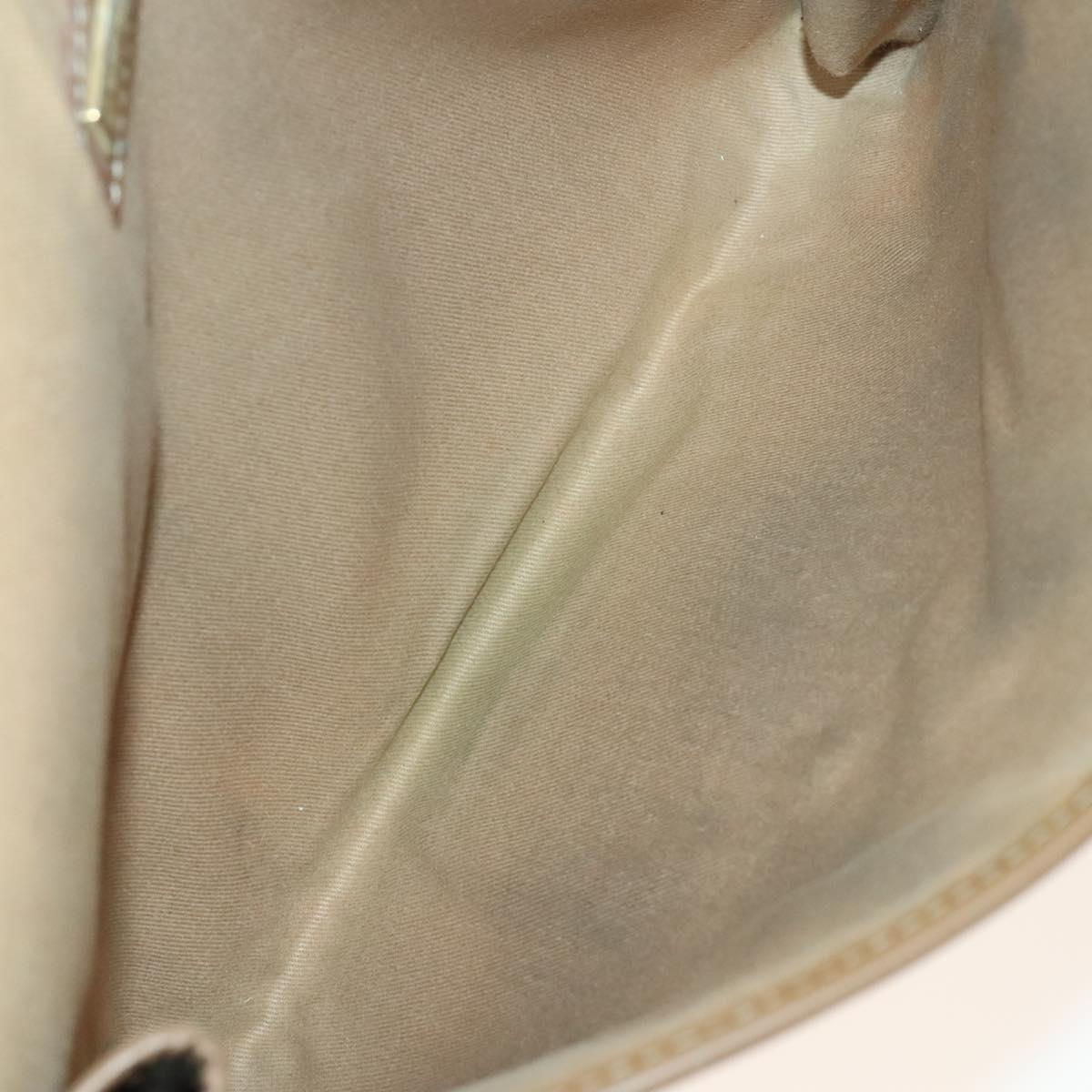 Christian Dior Honeycomb Canvas Clutch Bag Leather 2Set Beige Black Auth BA5589