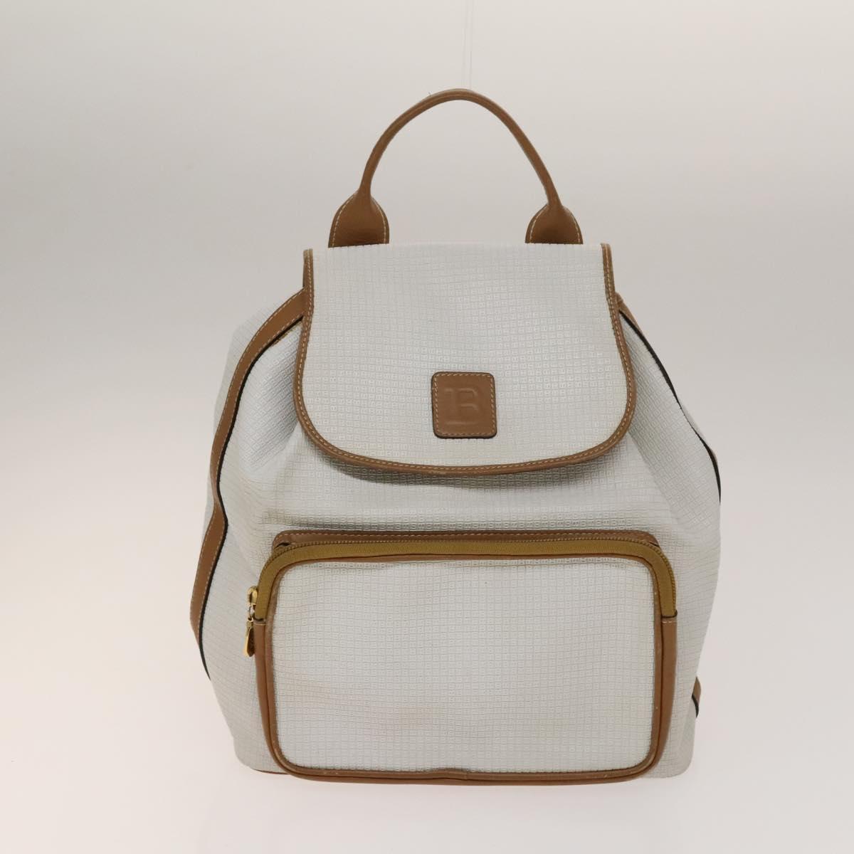 BALLY Ferragamo Shoulder Bag PVC Leather 2Set White Black Auth BA5590