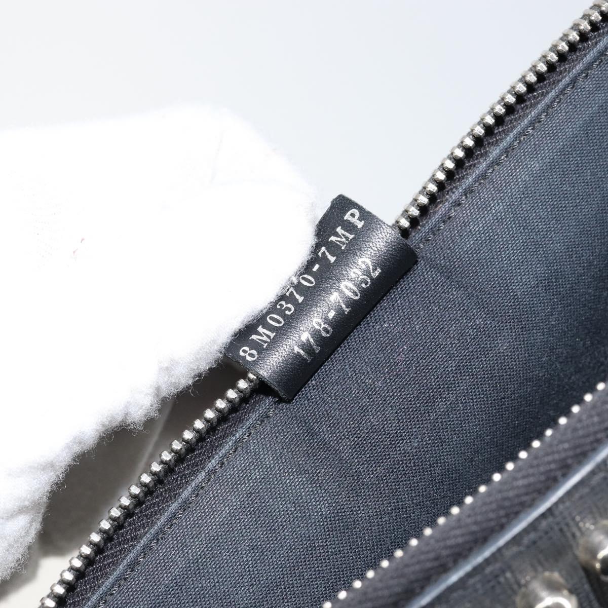 FENDI Karl Lagerfeld Clutch Bag Leather Black Silver Auth BA5613