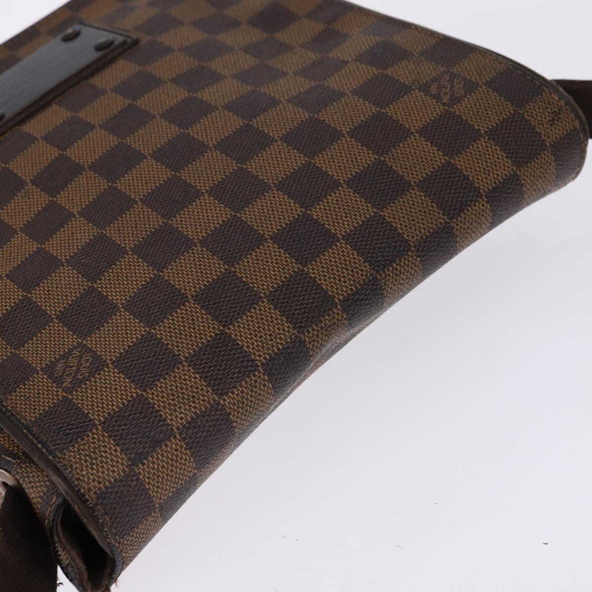 LOUIS VUITTON Damier Ebene Brooklyn PM Shoulder Bag N51210 LV Auth BA5619