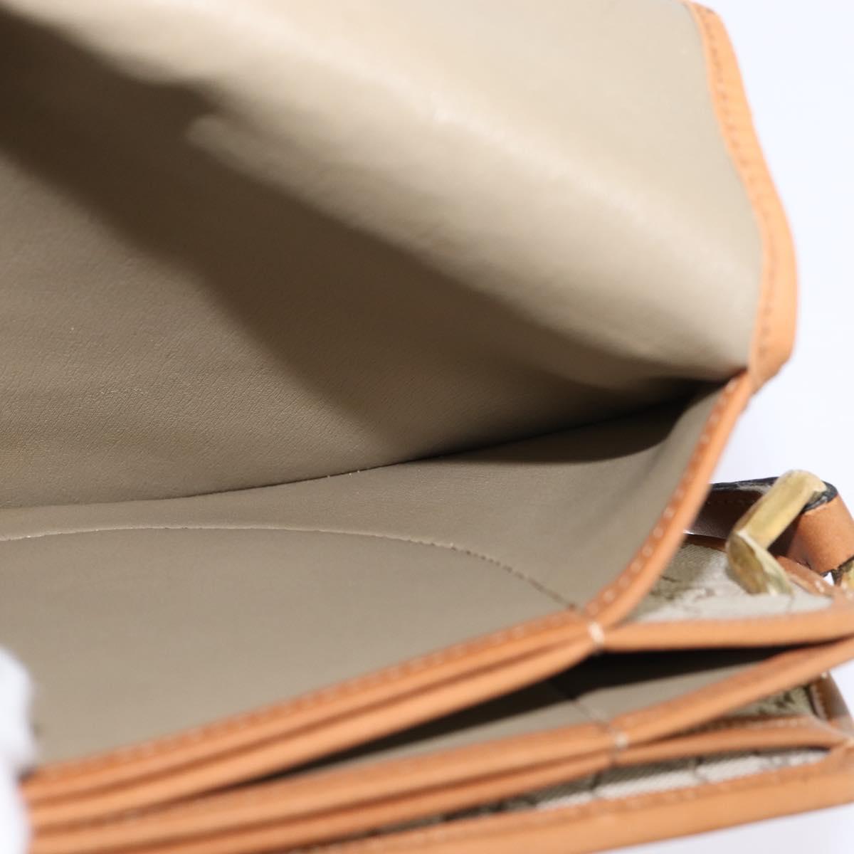 Christian Dior Honeycomb Canvas Shoulder Bag PVC Beige Gold Auth BA5629