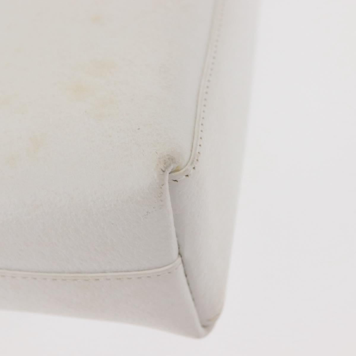 GUCCI Shoulder Bag Leather White Silver 001 1998 1767 Auth BA5637