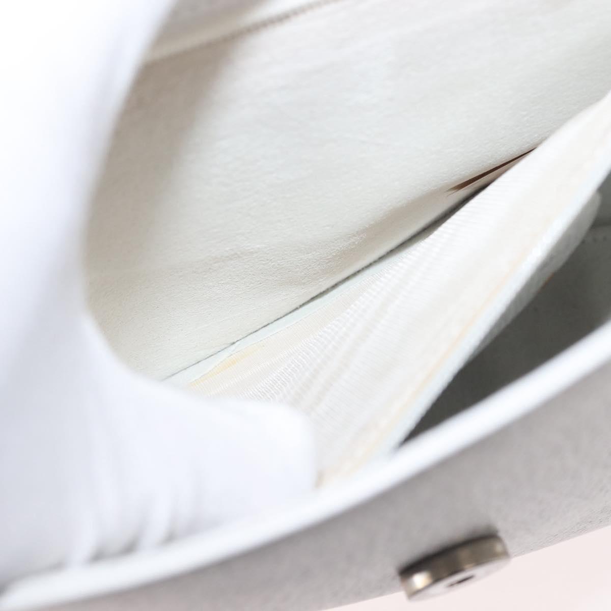 GUCCI Shoulder Bag Leather White Silver 001 1998 1767 Auth BA5637