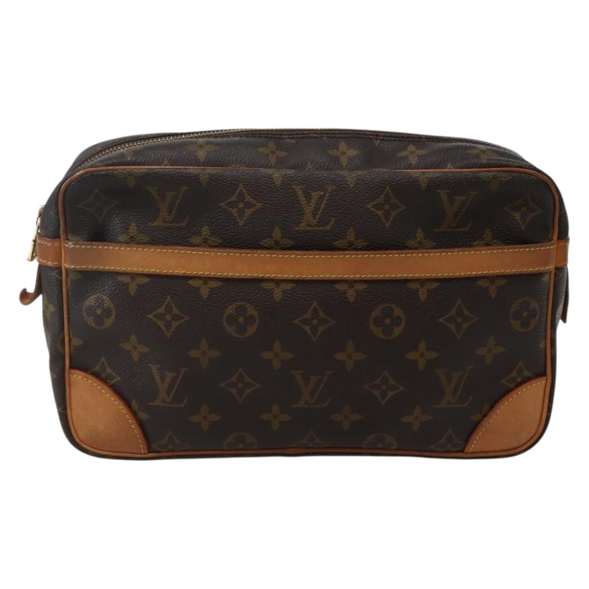 LOUIS VUITTON Monogram Compiegne 28 Clutch Bag M51845 LV Auth BA5642