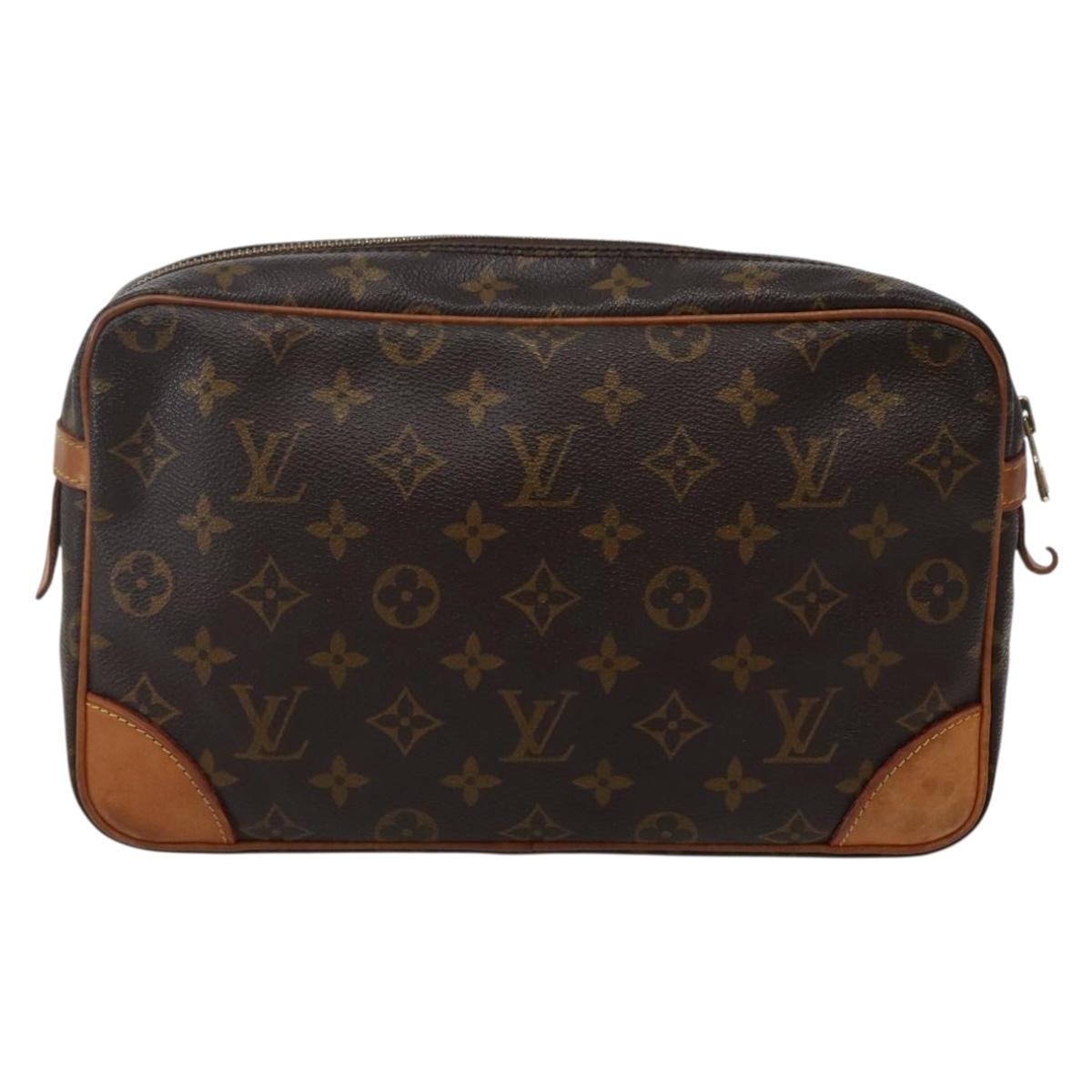 LOUIS VUITTON Monogram Compiegne 28 Clutch Bag M51845 LV Auth BA5642