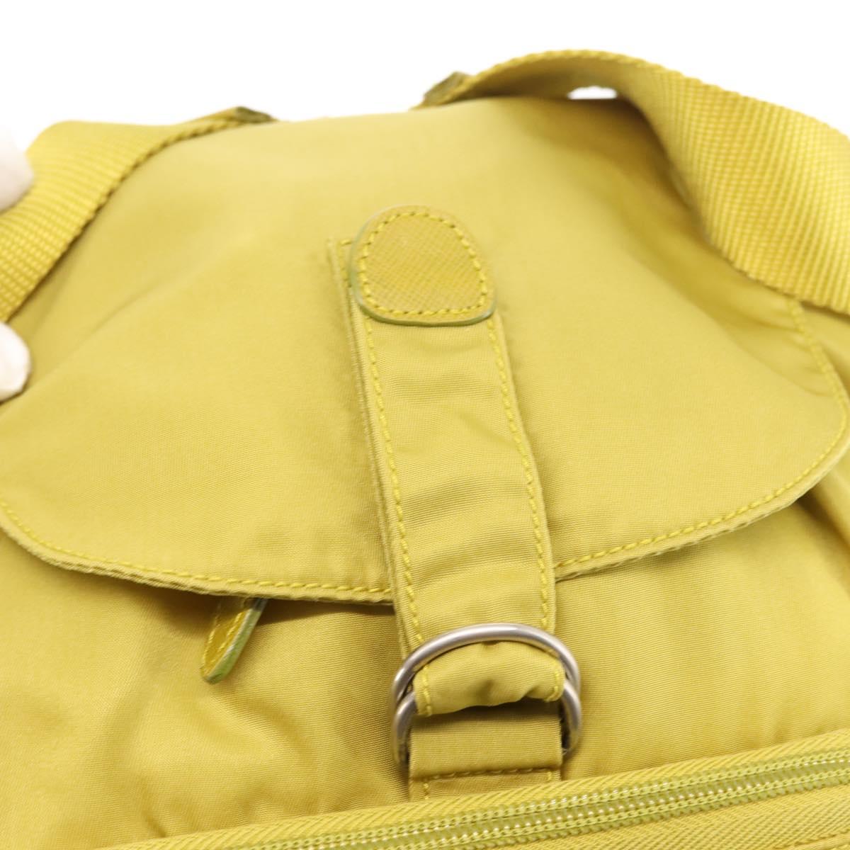 PRADA Backpack Nylon Green Silver Auth BA5656