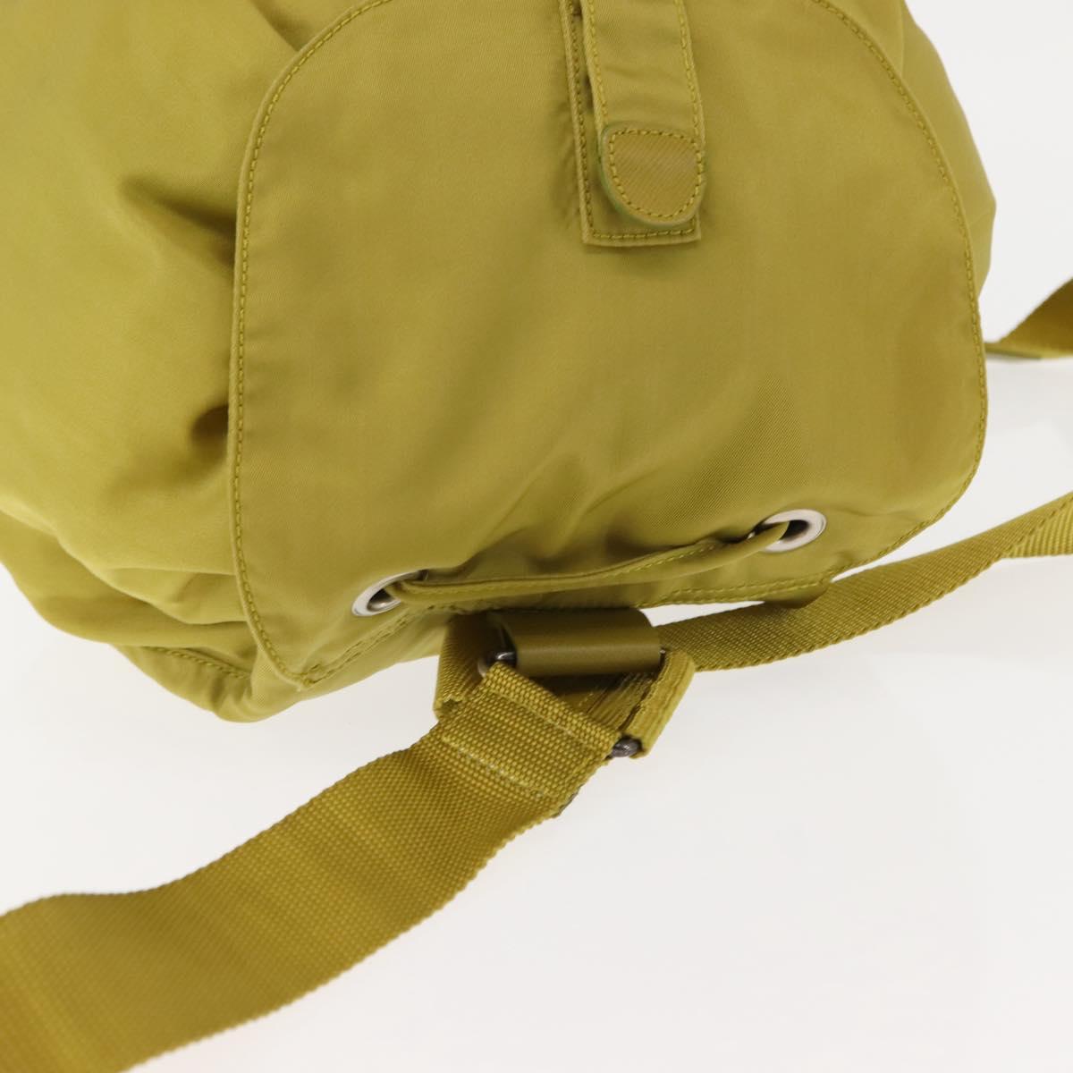 PRADA Backpack Nylon Green Silver Auth BA5656