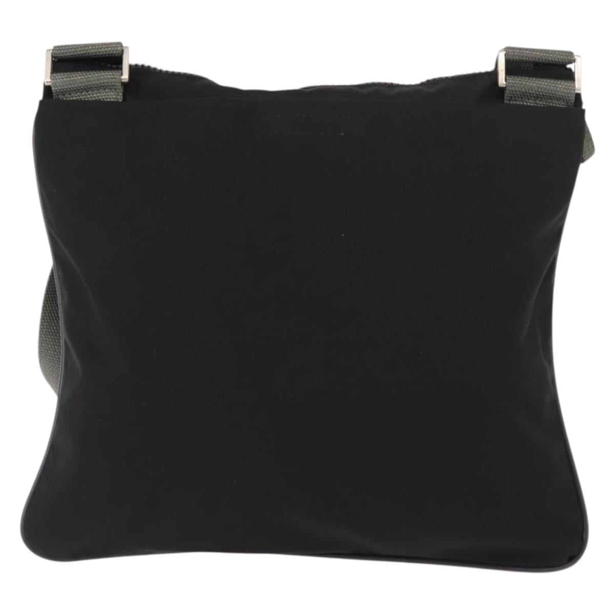 PRADA Sports Shoulder Bag Nylon Black Silver Auth BA5671