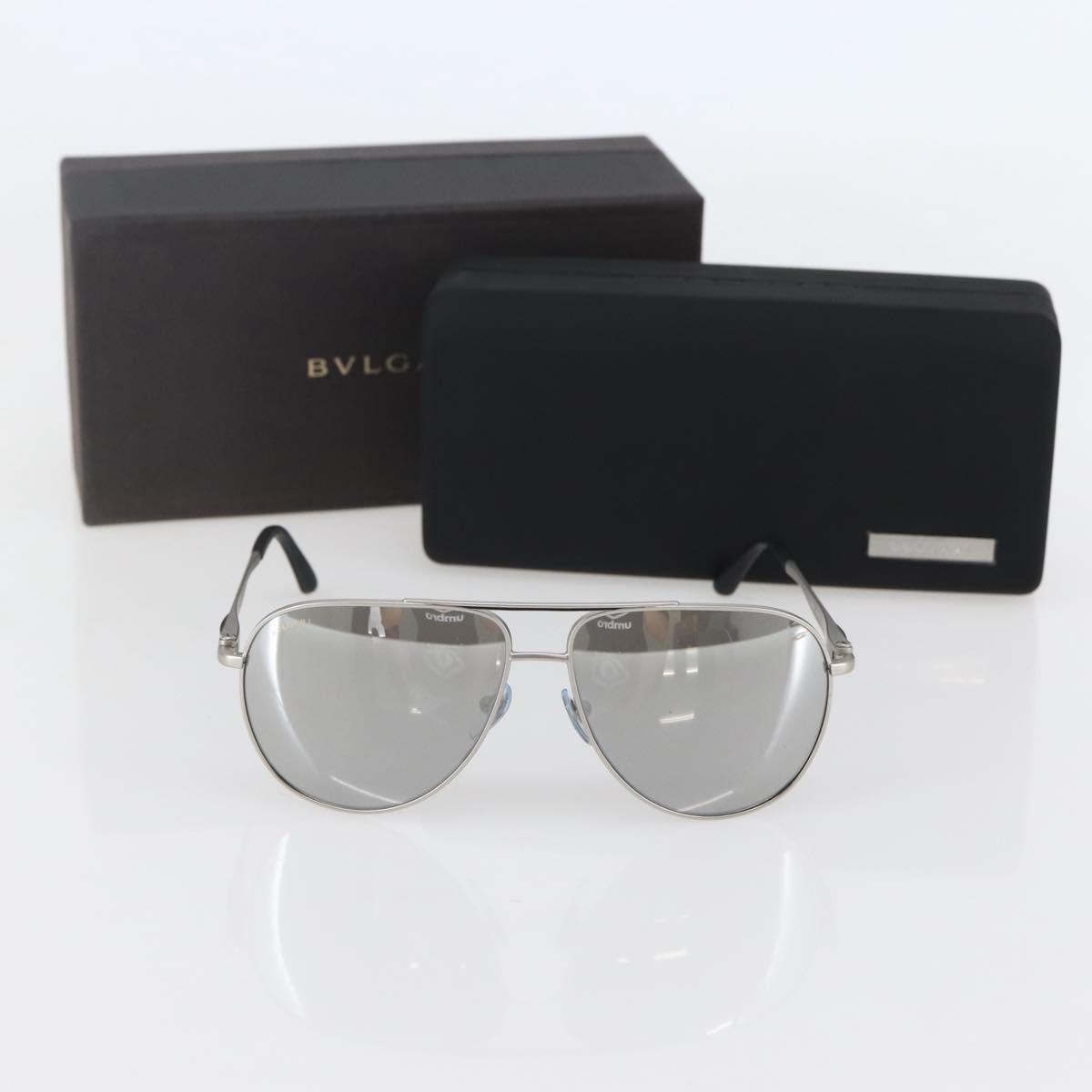 BVLGARI Sunglasses Plastic Gray Silver Auth BA5675