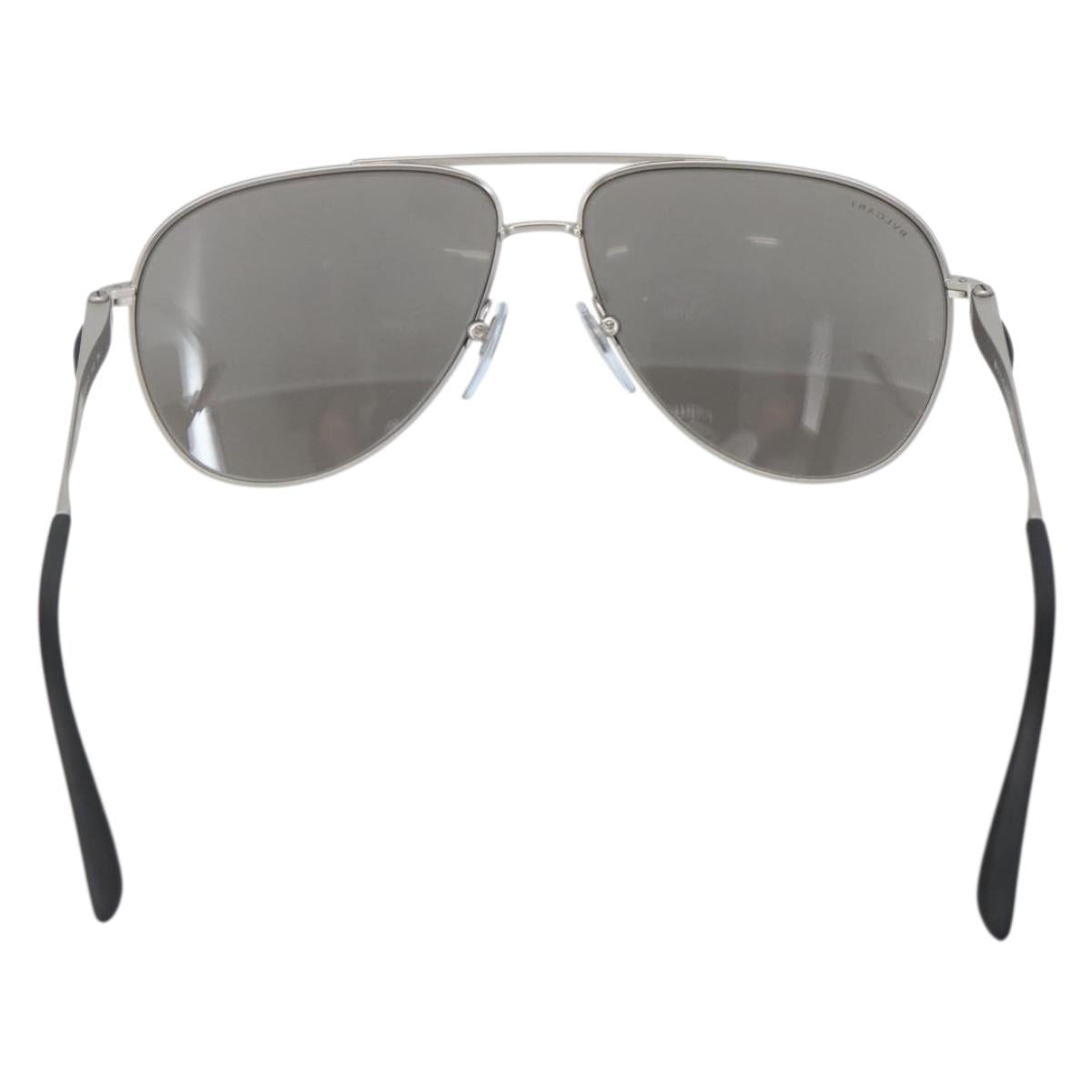 BVLGARI Sunglasses Plastic Gray Silver Auth BA5675